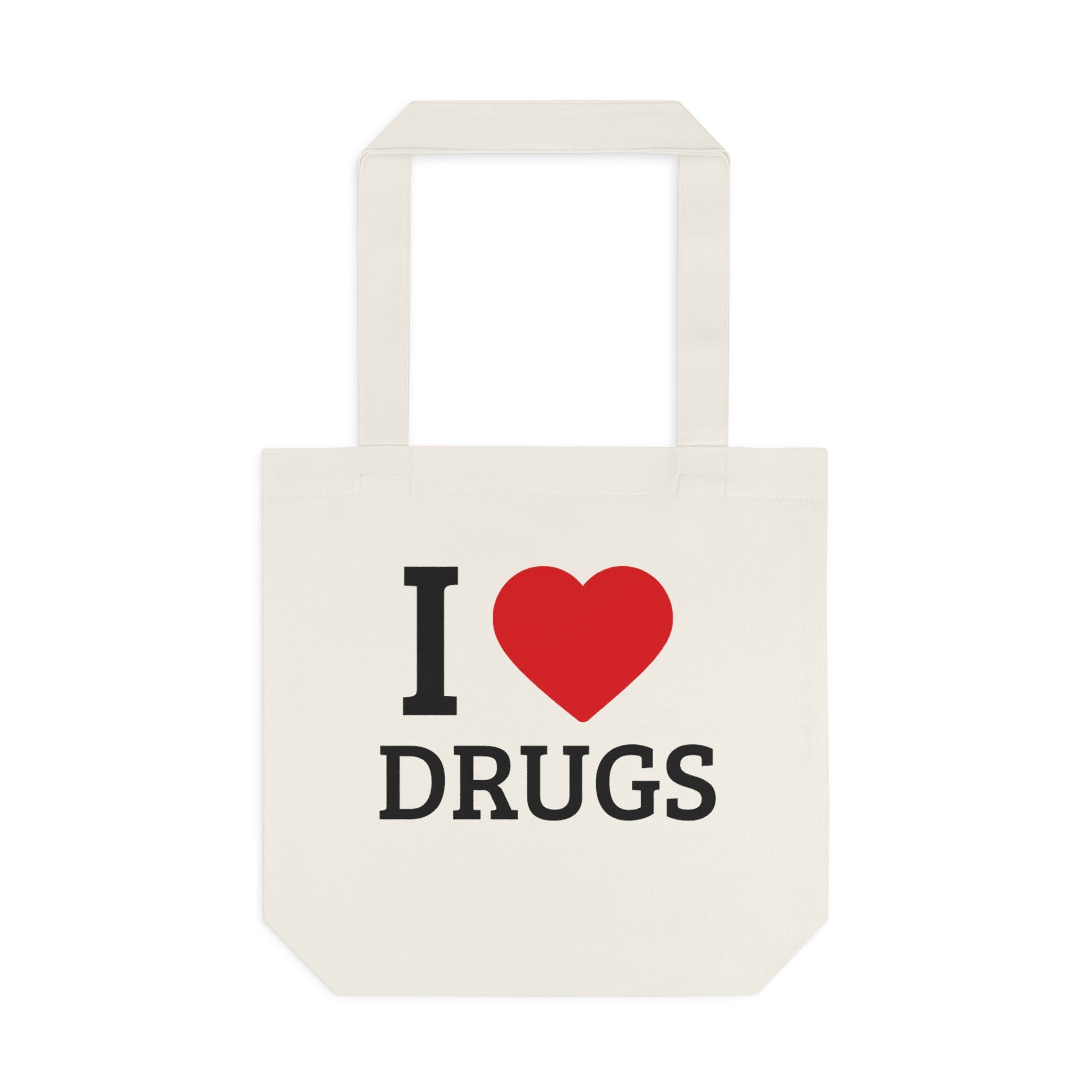 'I HEART DRUGS' Cotton Canvas Tote Bag