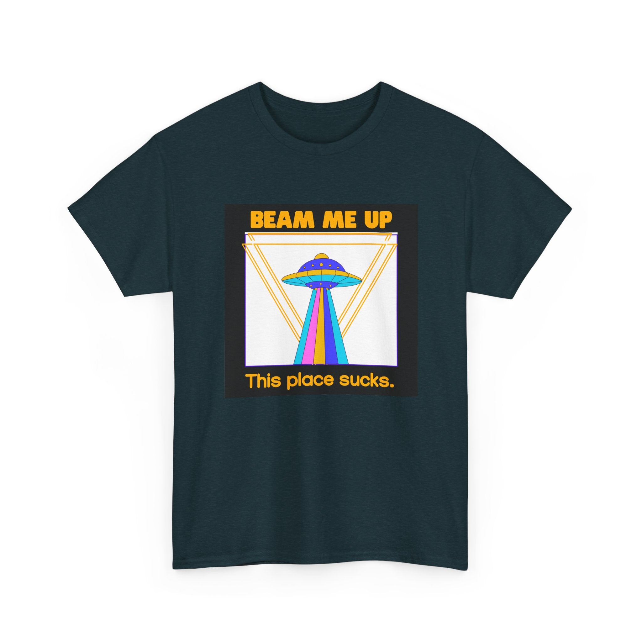 'Beam Me Up' Funny UFO Unisex Cotton T-Shirt