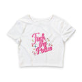 Fuck the Police Crop Tee | Pink Retro Script Protest Graphic