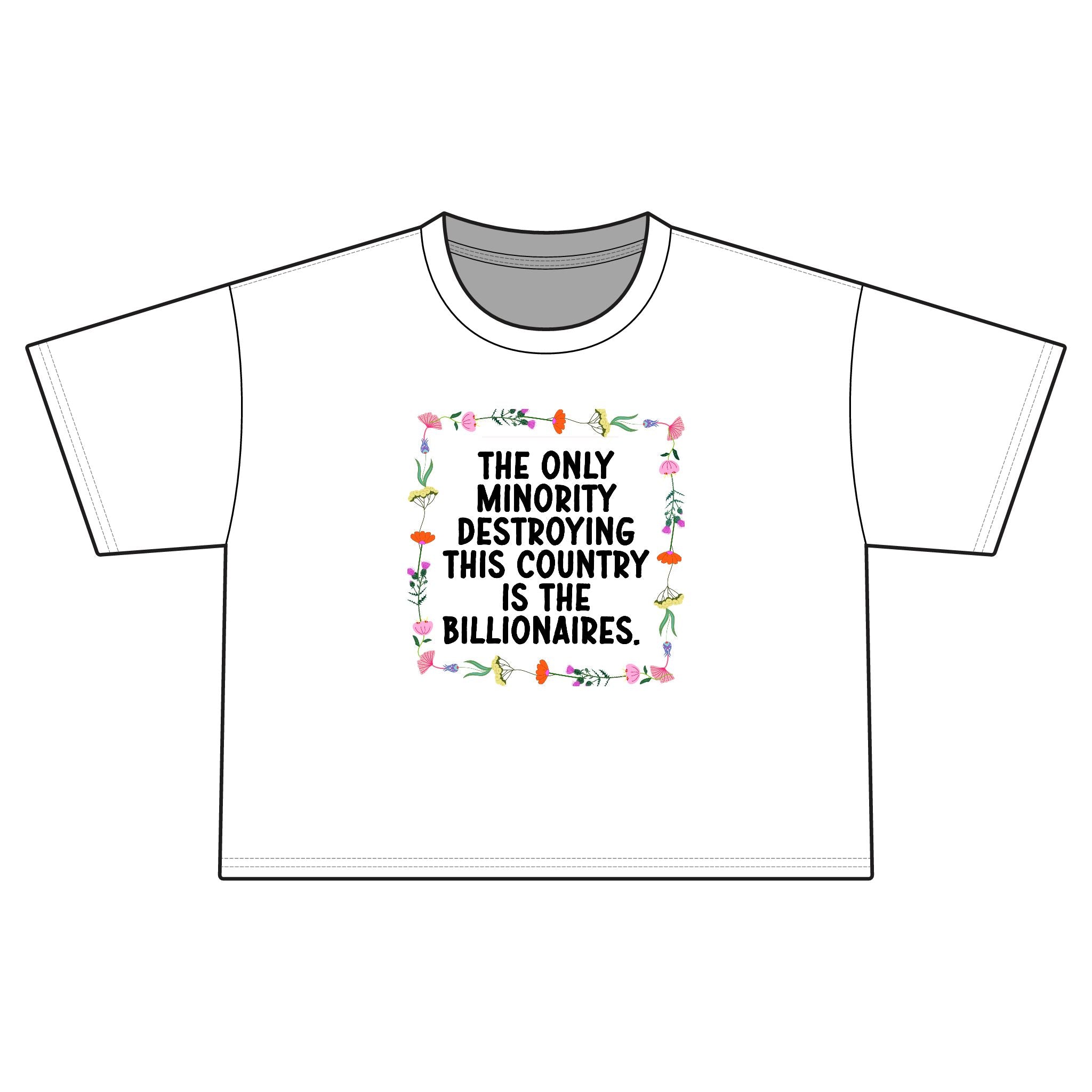 Anti Billionaire Relevant AF Floral Women's Crop Top Tee