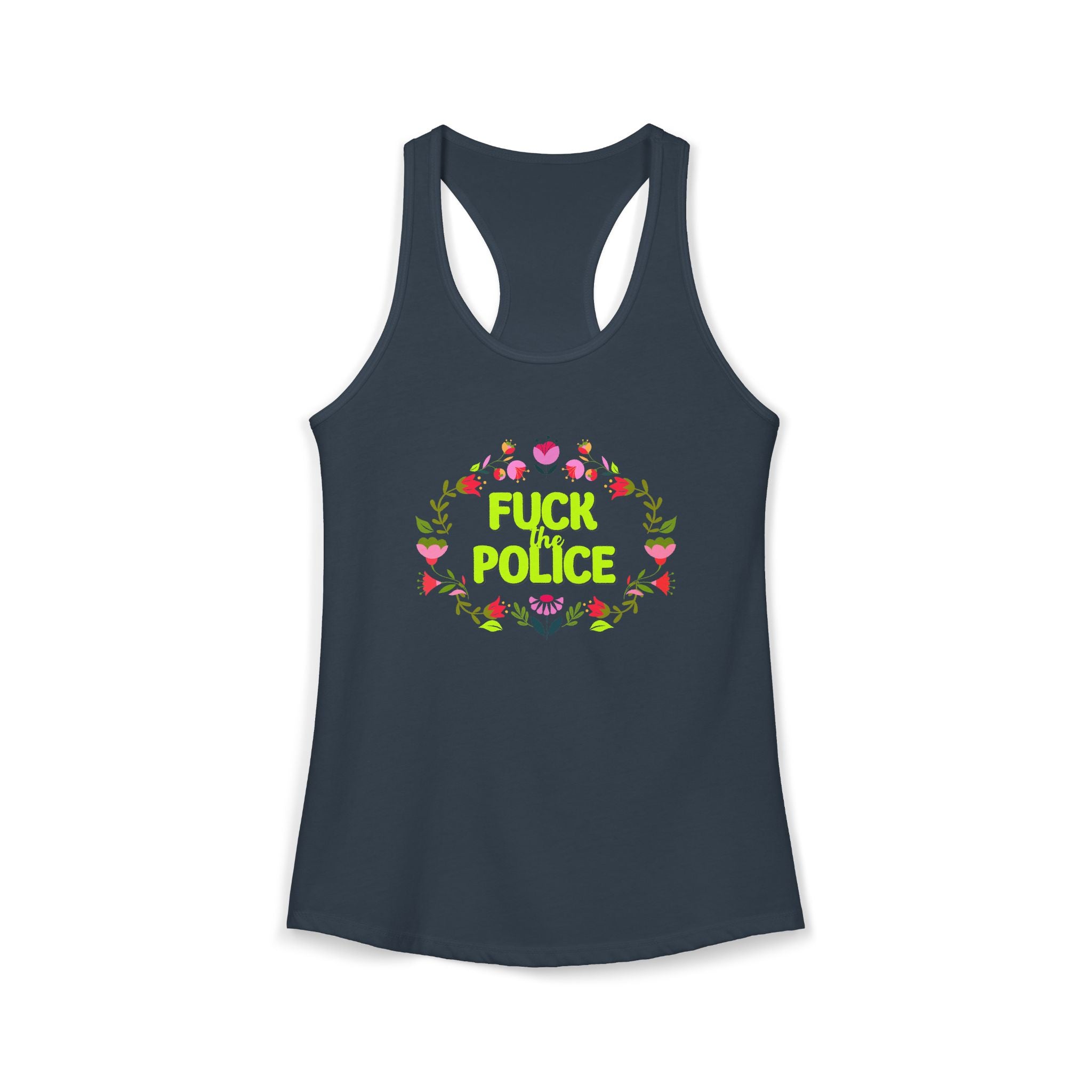 'Fuck The Police' Floral Boho Tank Top