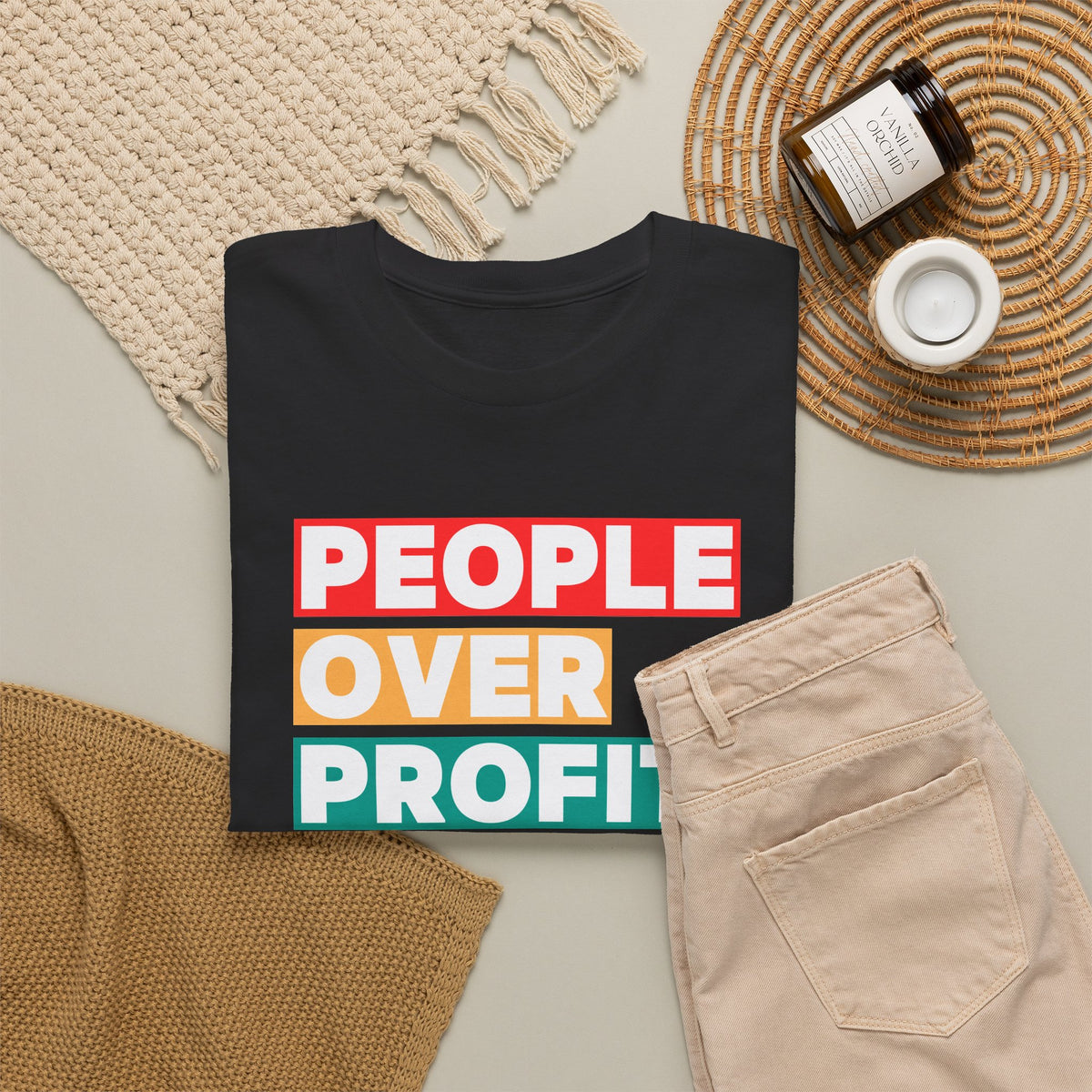 'People Over Profit'  Unisex Cotton T-Shirt