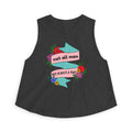 Not All Men Feminist Floral Tattoo Banner Crop Top
