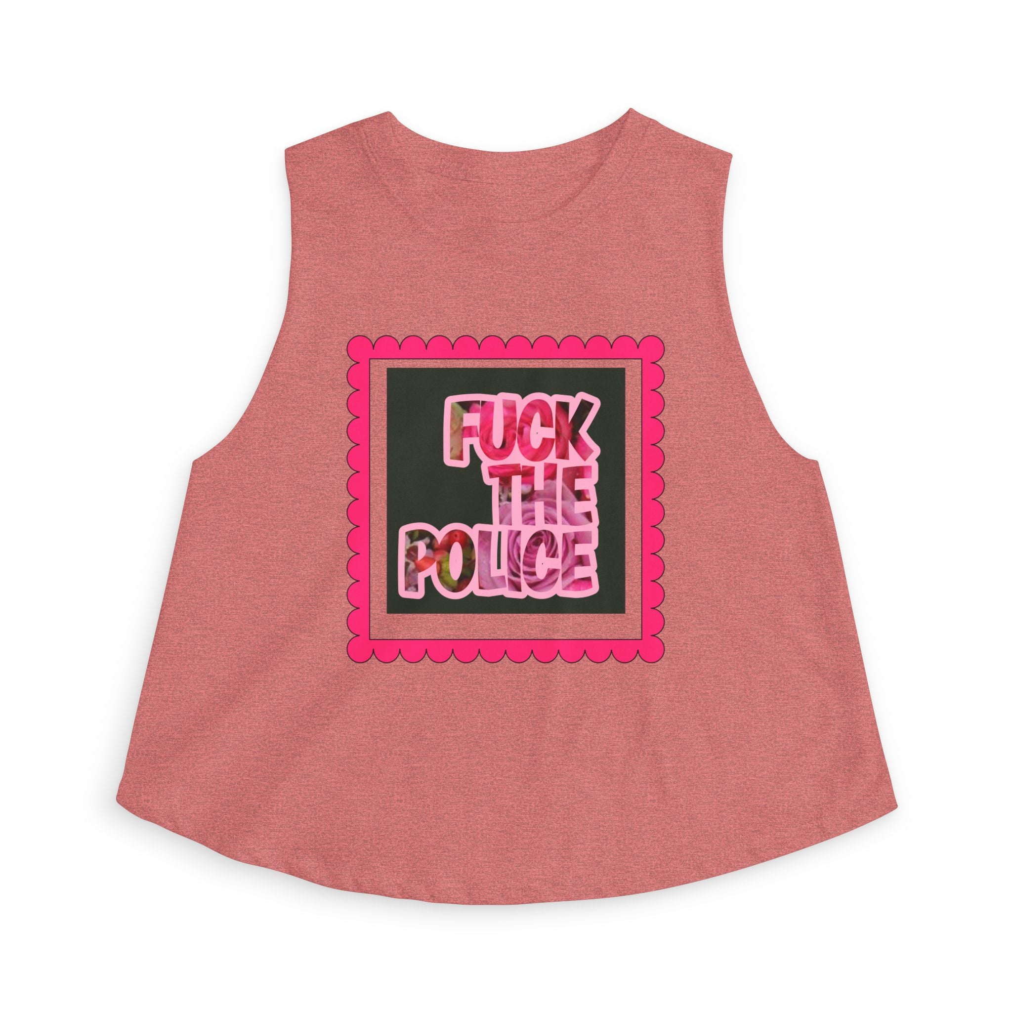 'F*** the Police' Pink Graphic Protest Crop Top Tee