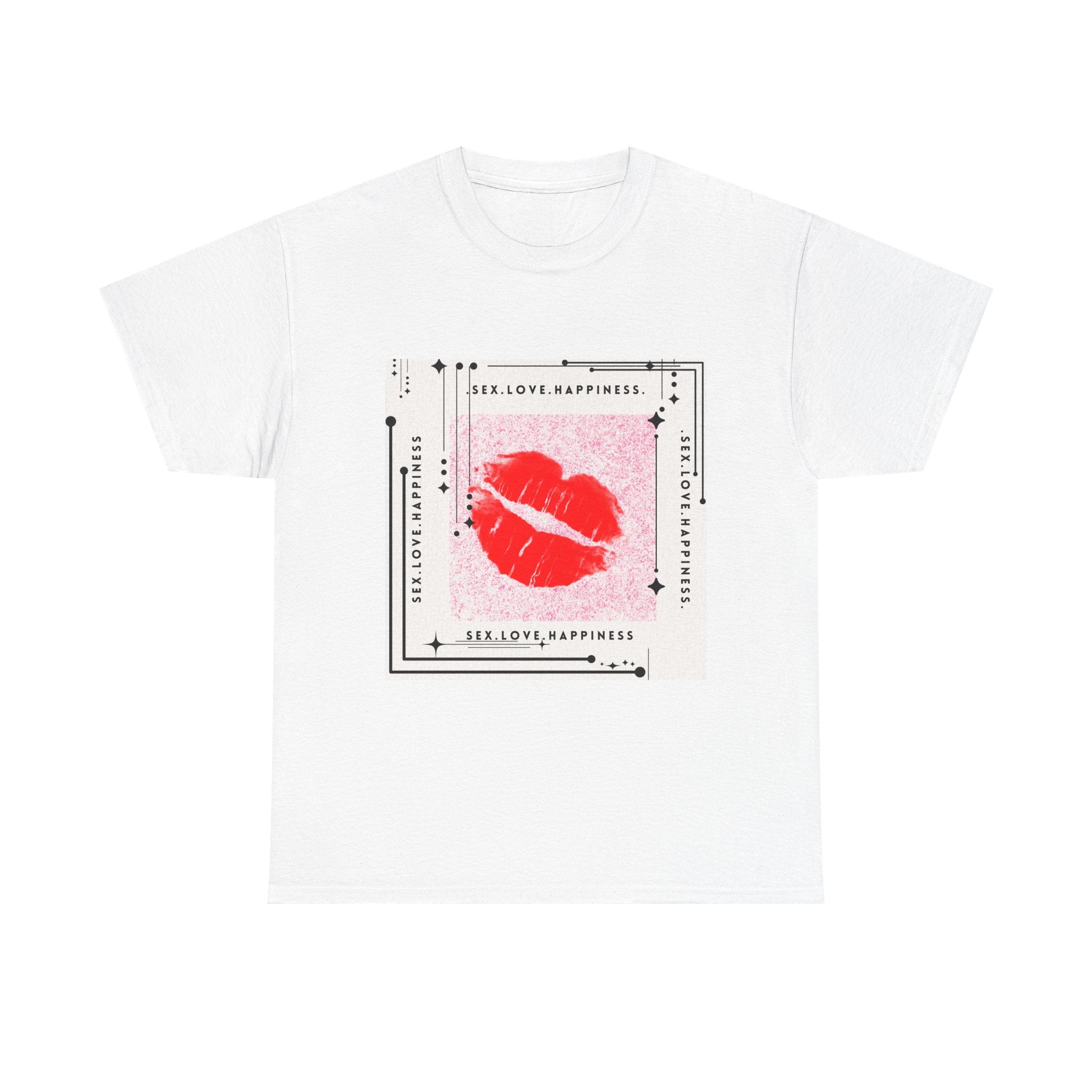 Kiss Lips Graphic Tee — Flirty Trendy Lip Print T-Shirt.
