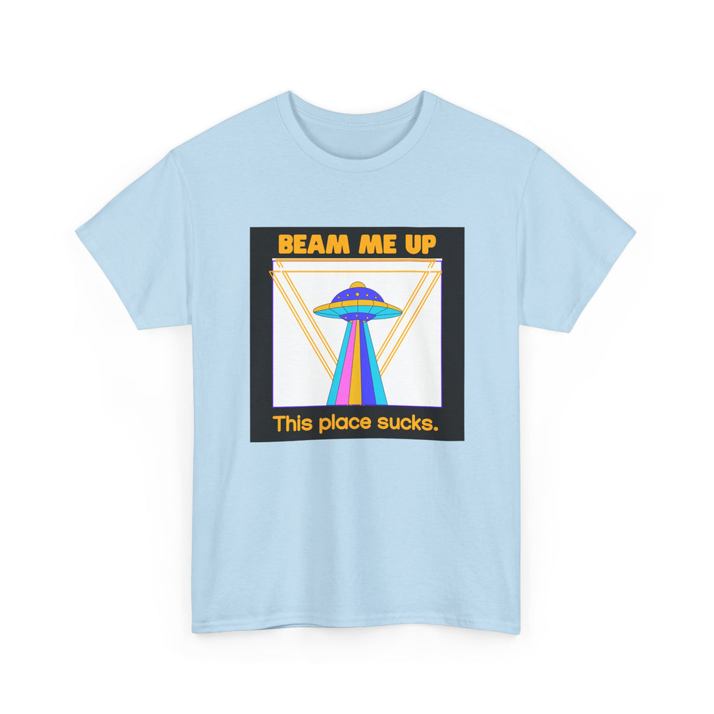 'Beam Me Up' Funny UFO Unisex Cotton T-Shirt