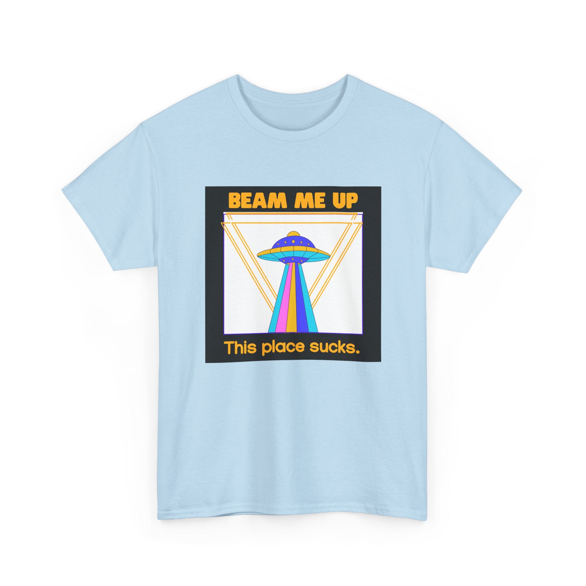 'Beam Me Up' Funny UFO Unisex Cotton T-Shirt