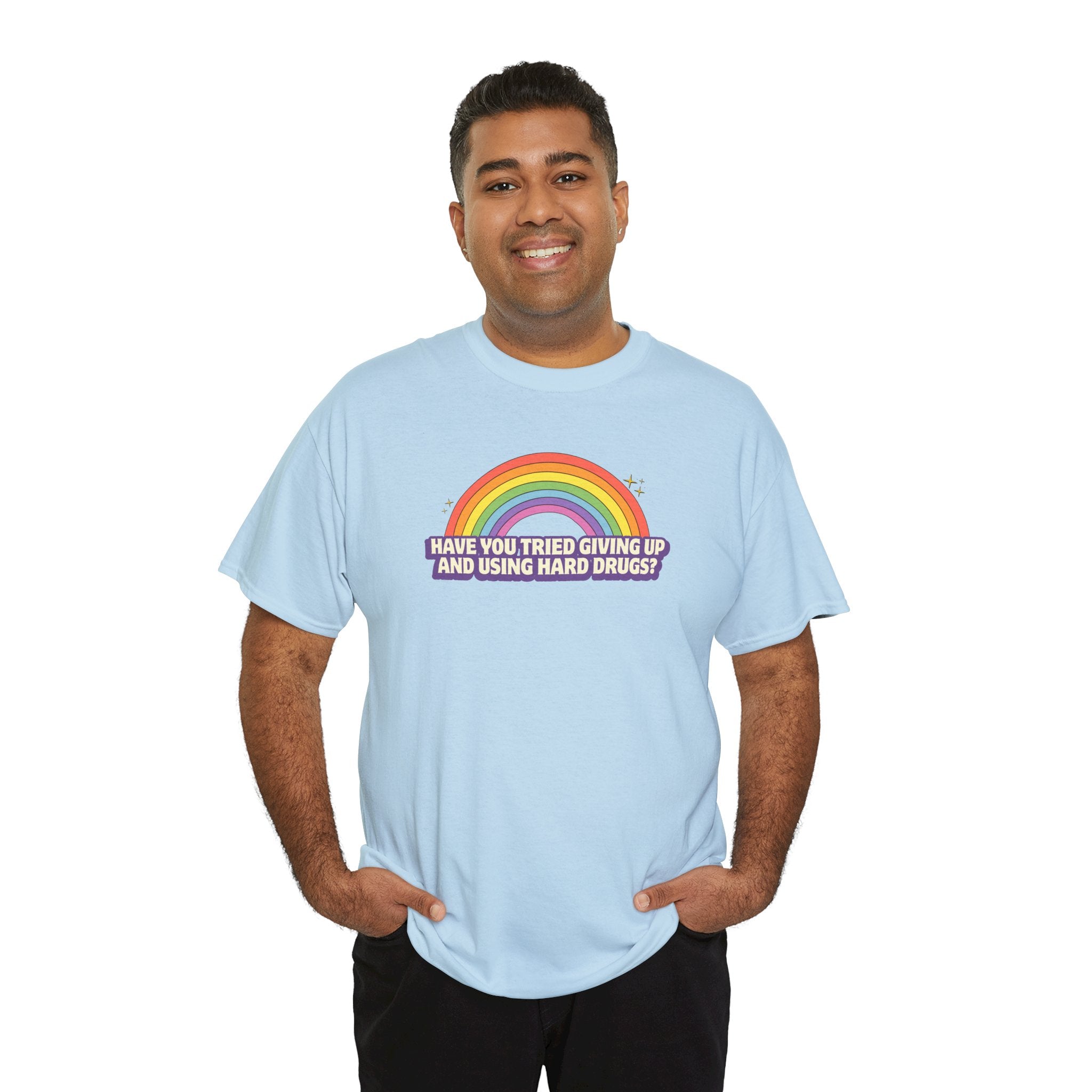 Emo Humor Retro Rainbow Unisex Cotton T-Shirt