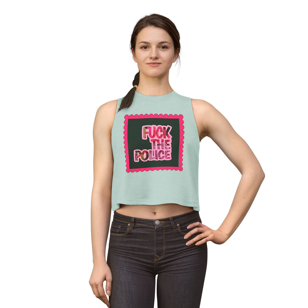 Crop Top — 'F*** the Police' Pink Graphic Protest Tank