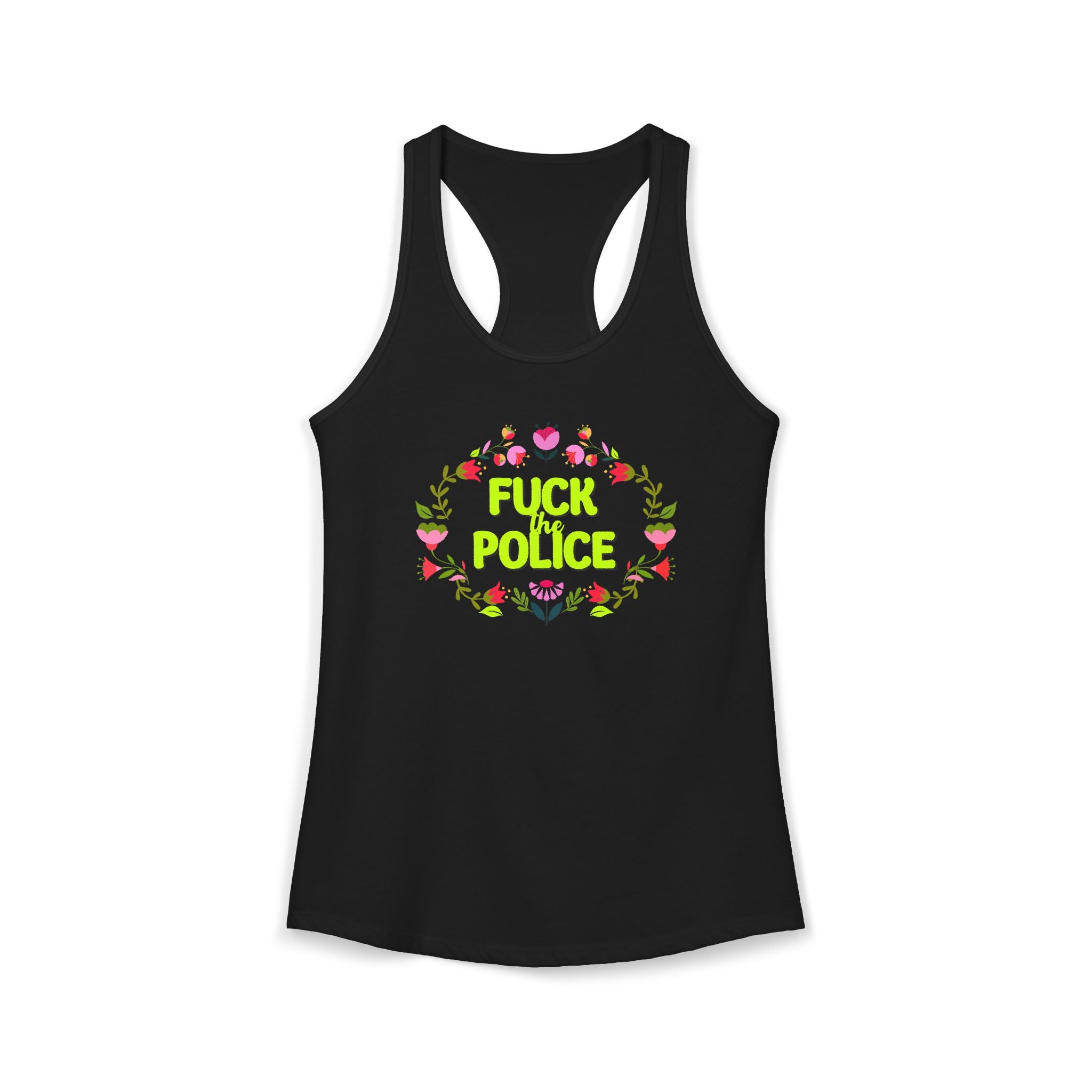 'Fuck The Police' Floral Boho Tank Top