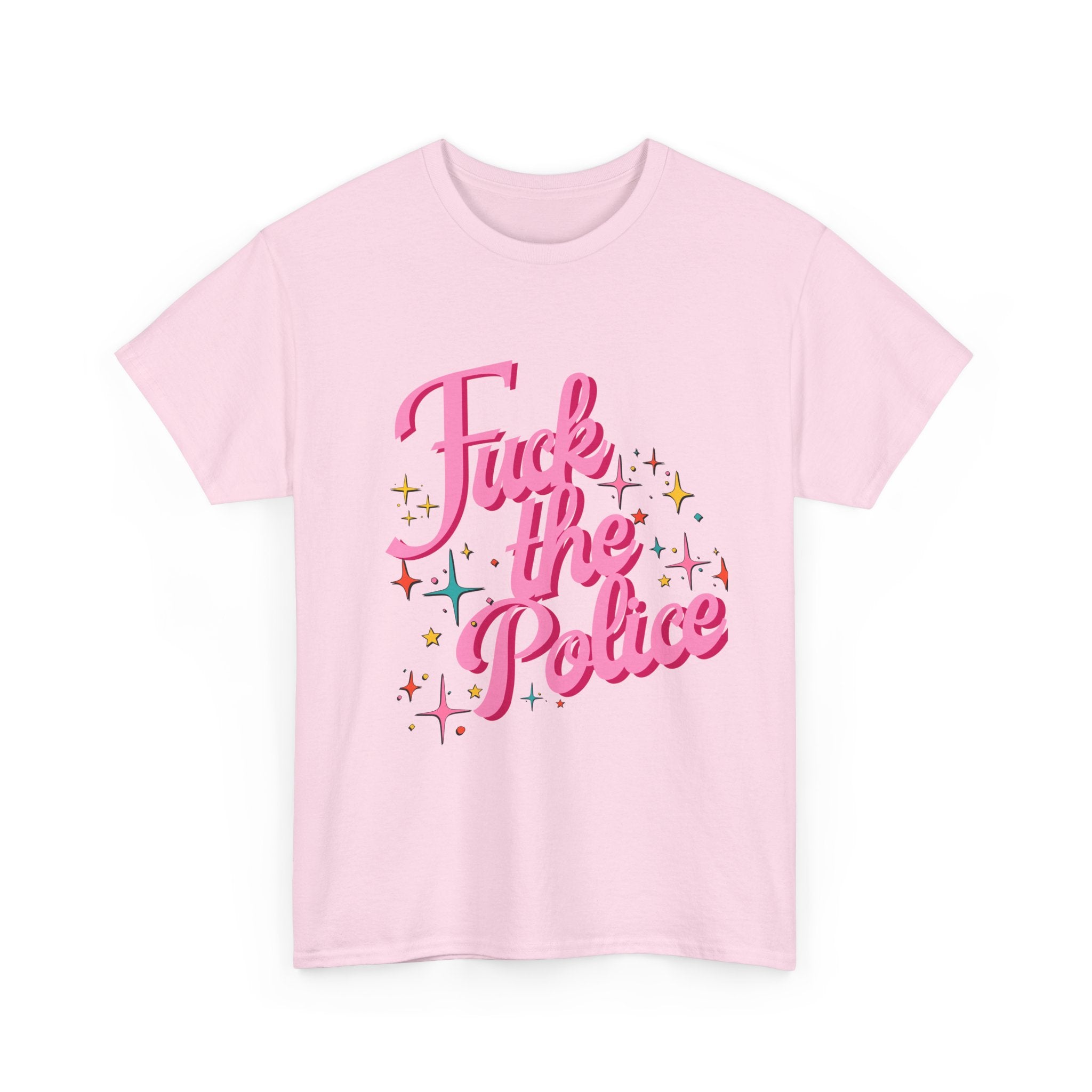 Fuck the Police Tee | Pink Retro MCM Script Protest Shirt