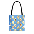 Princess Amanita Mushroom Scrapbook Vintage Style Tote Bag — Cute Blue AOP Mushroom Pattern Tote