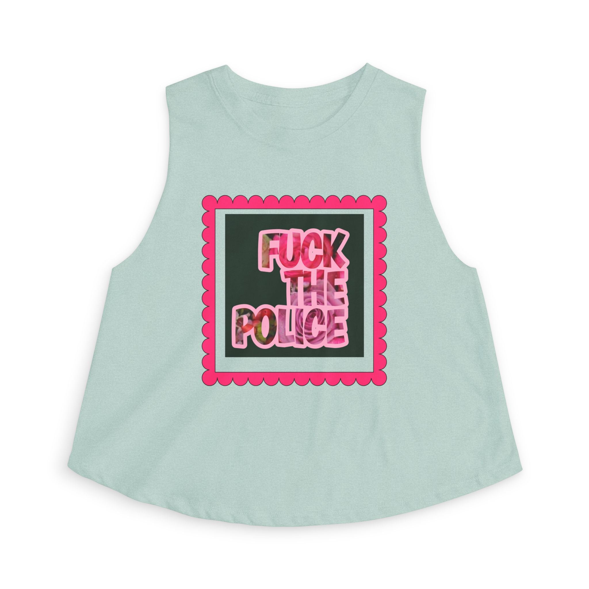 'F*** the Police' Pink Graphic Protest Crop Top Tee