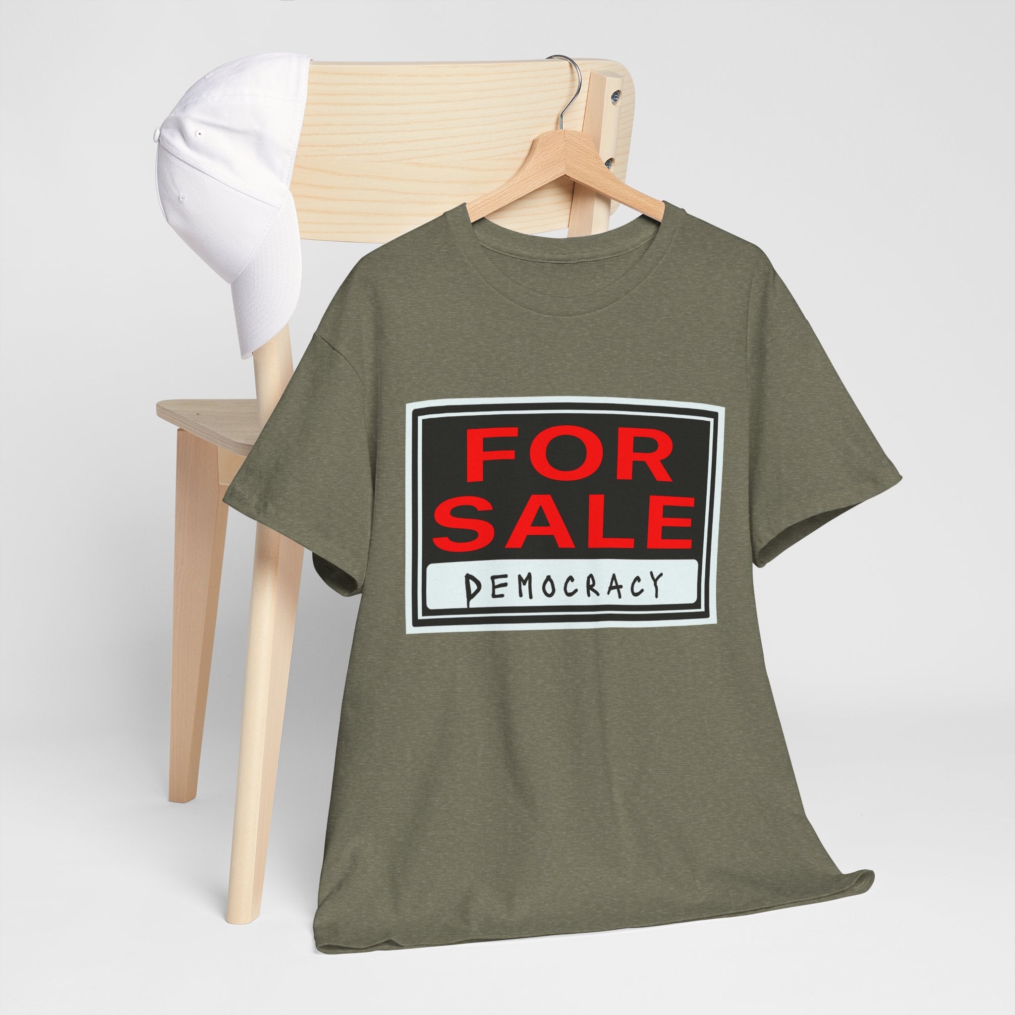 Democracy For Sale Graphic Tee — Funny Political Statement T-Shirt