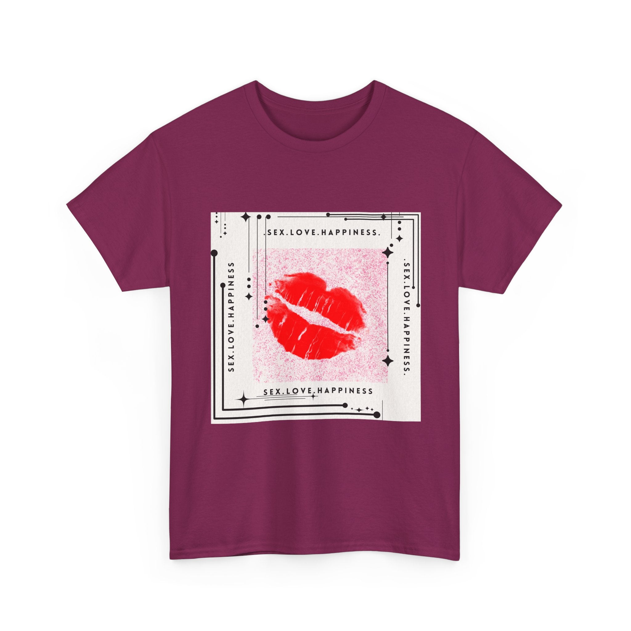 Kiss Lips Graphic Tee — Flirty Trendy Lip Print T-Shirt.