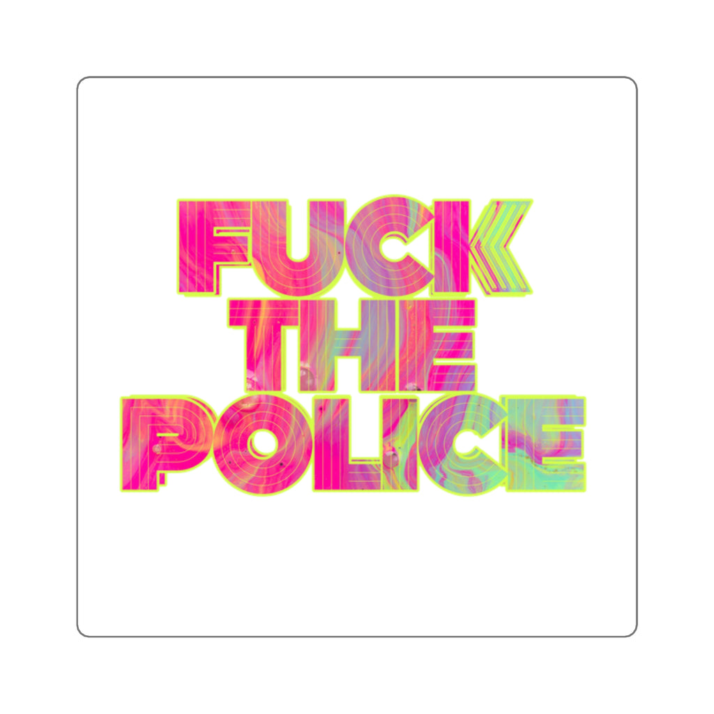 Fuck The Police Neon Square Stickers