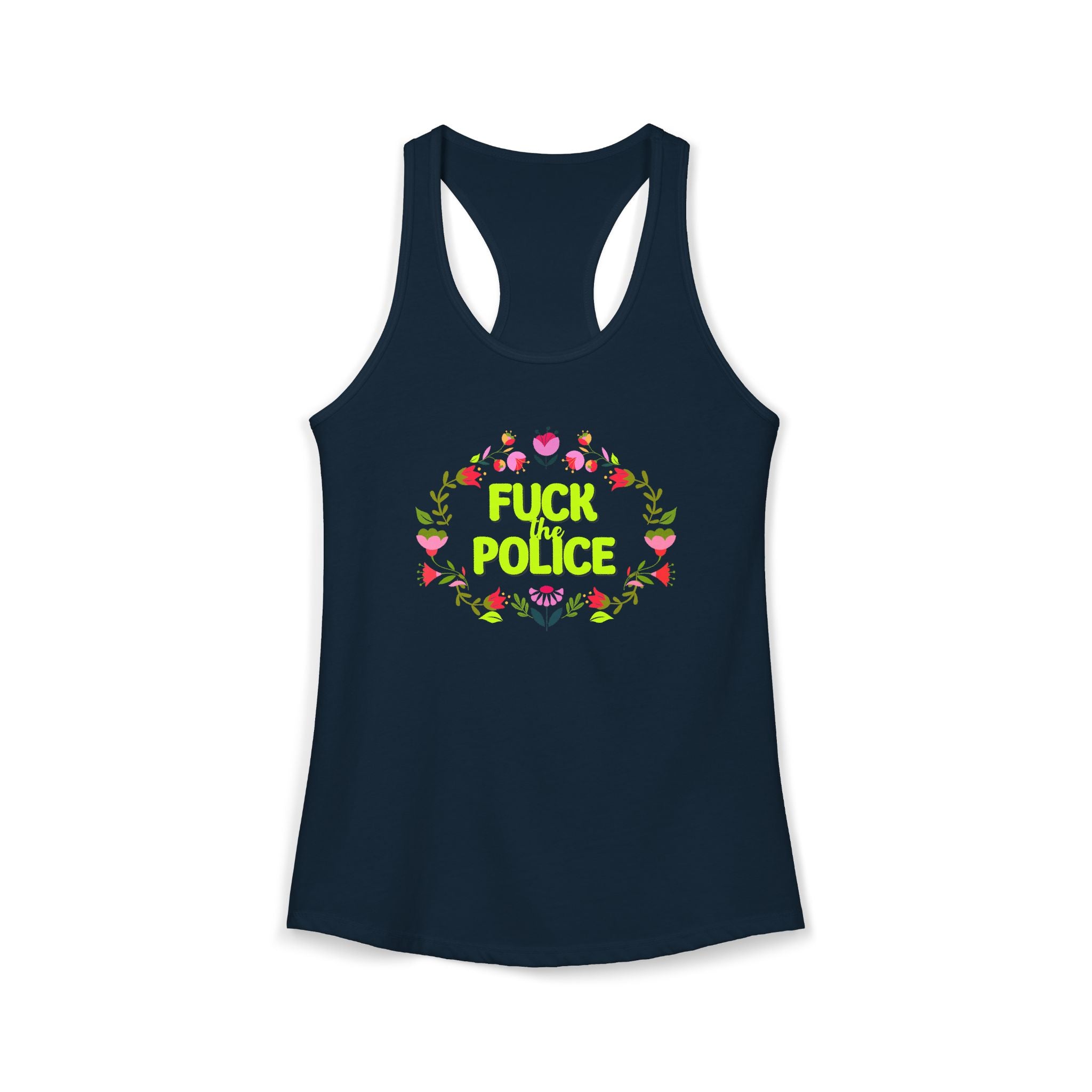 'Fuck The Police' Floral Boho Tank Top