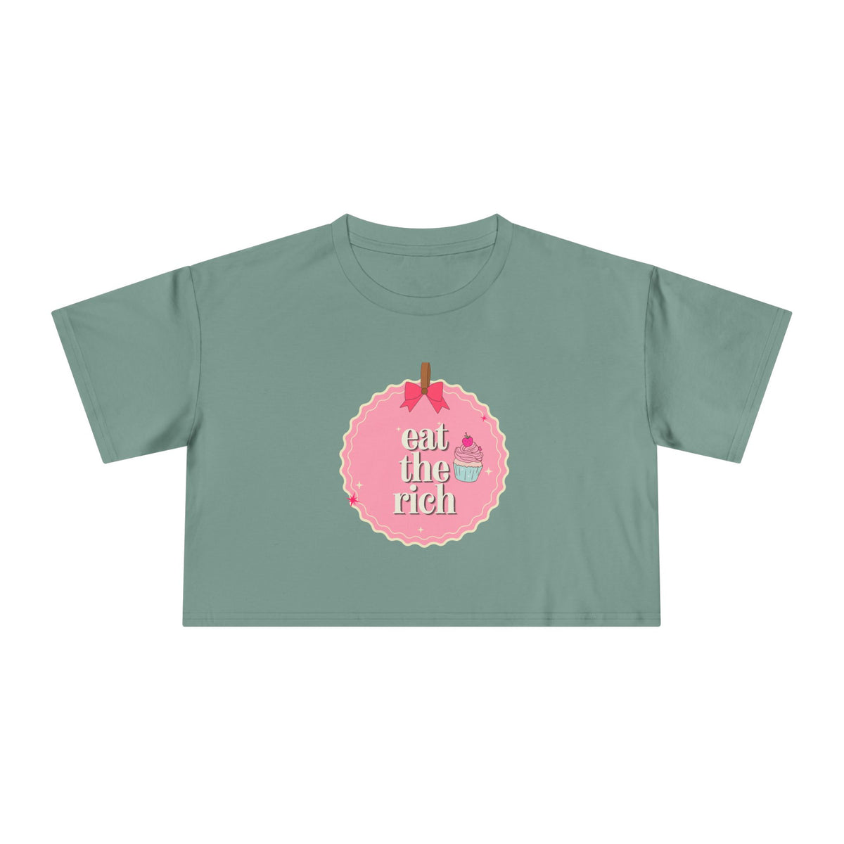 Eat the Rich - Coquette Cupcake Women's Crop Top Tee