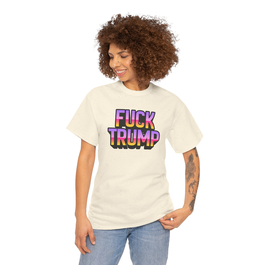 'FUCK TRUMP' Rainbow Graphic Unisex Cotton T-Shirt