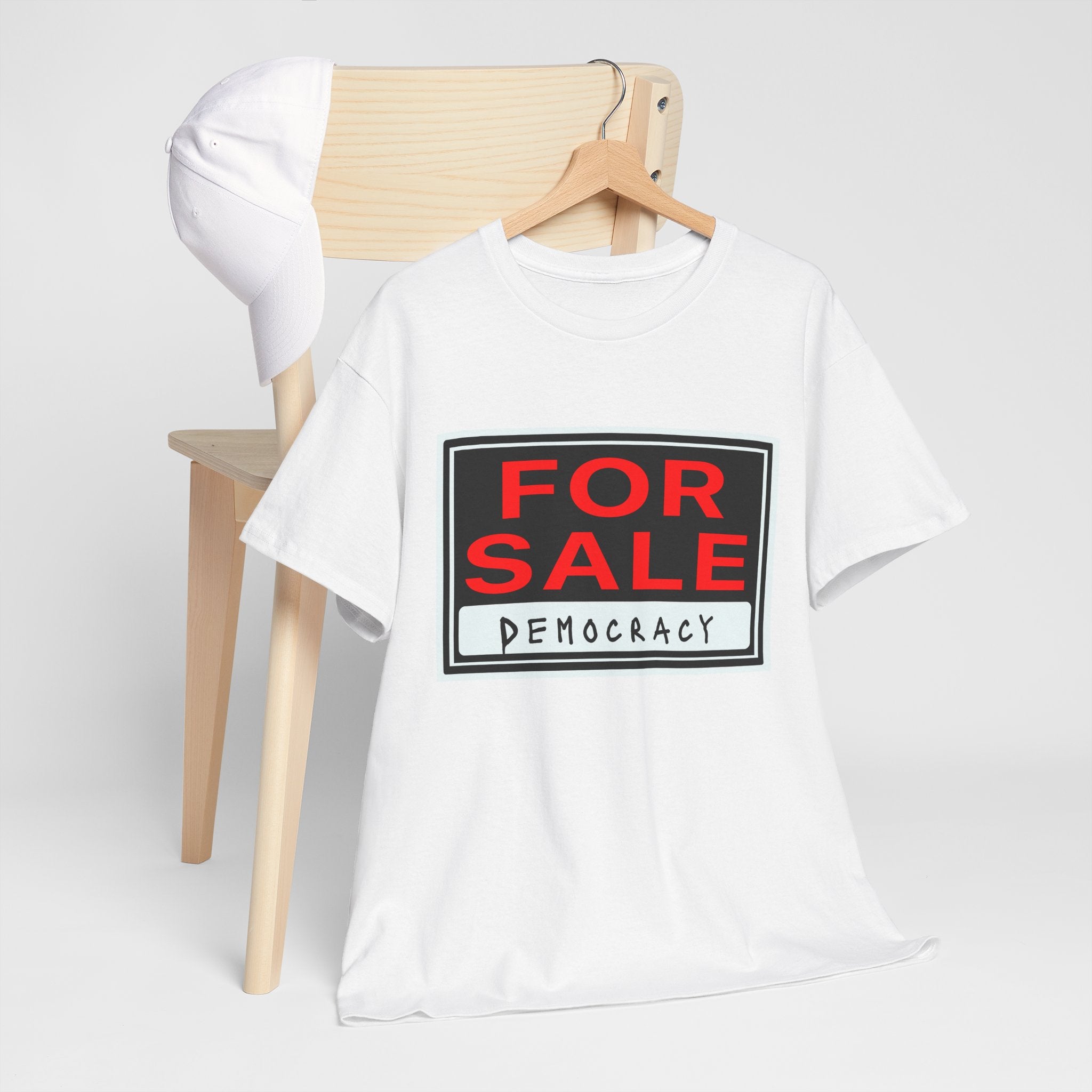 Democracy For Sale Graphic Tee — Funny Political Statement T-Shirt