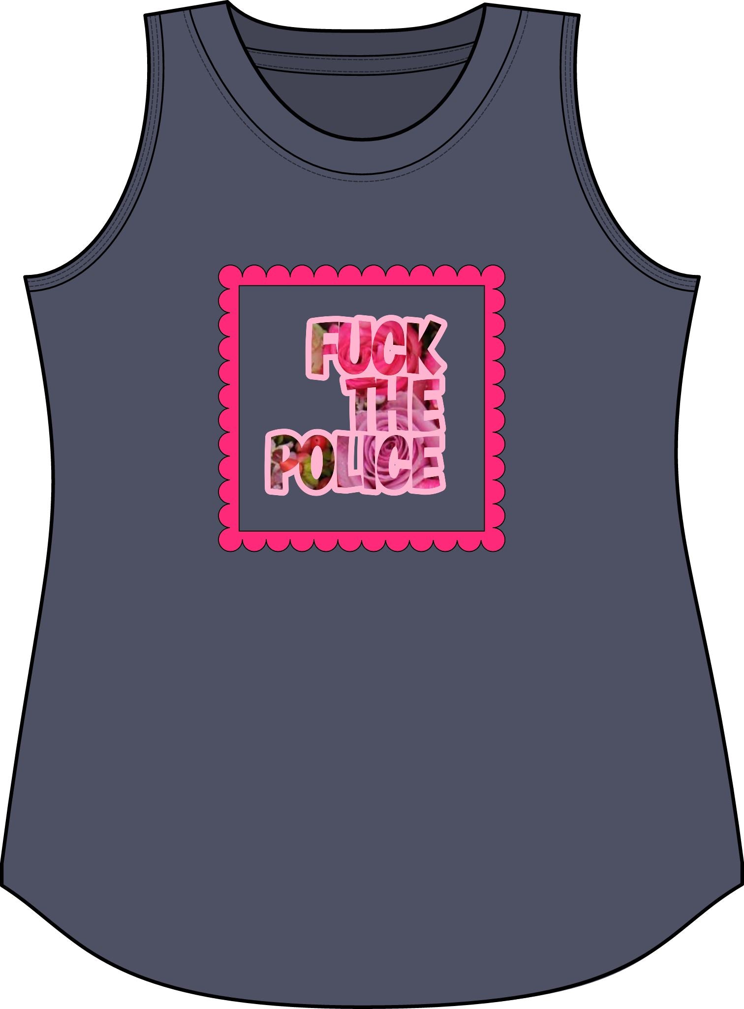 Fuck The Police Pink Floral Tank