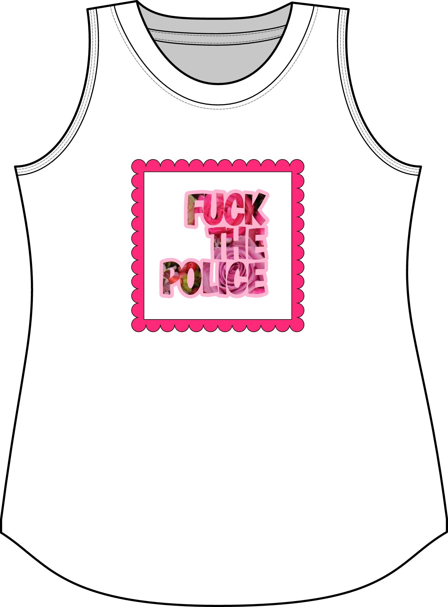 Fuck The Police Pink Floral Tank
