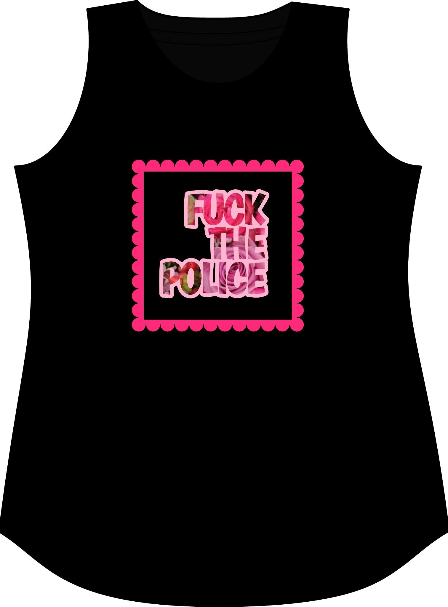 Fuck The Police Pink Floral Tank
