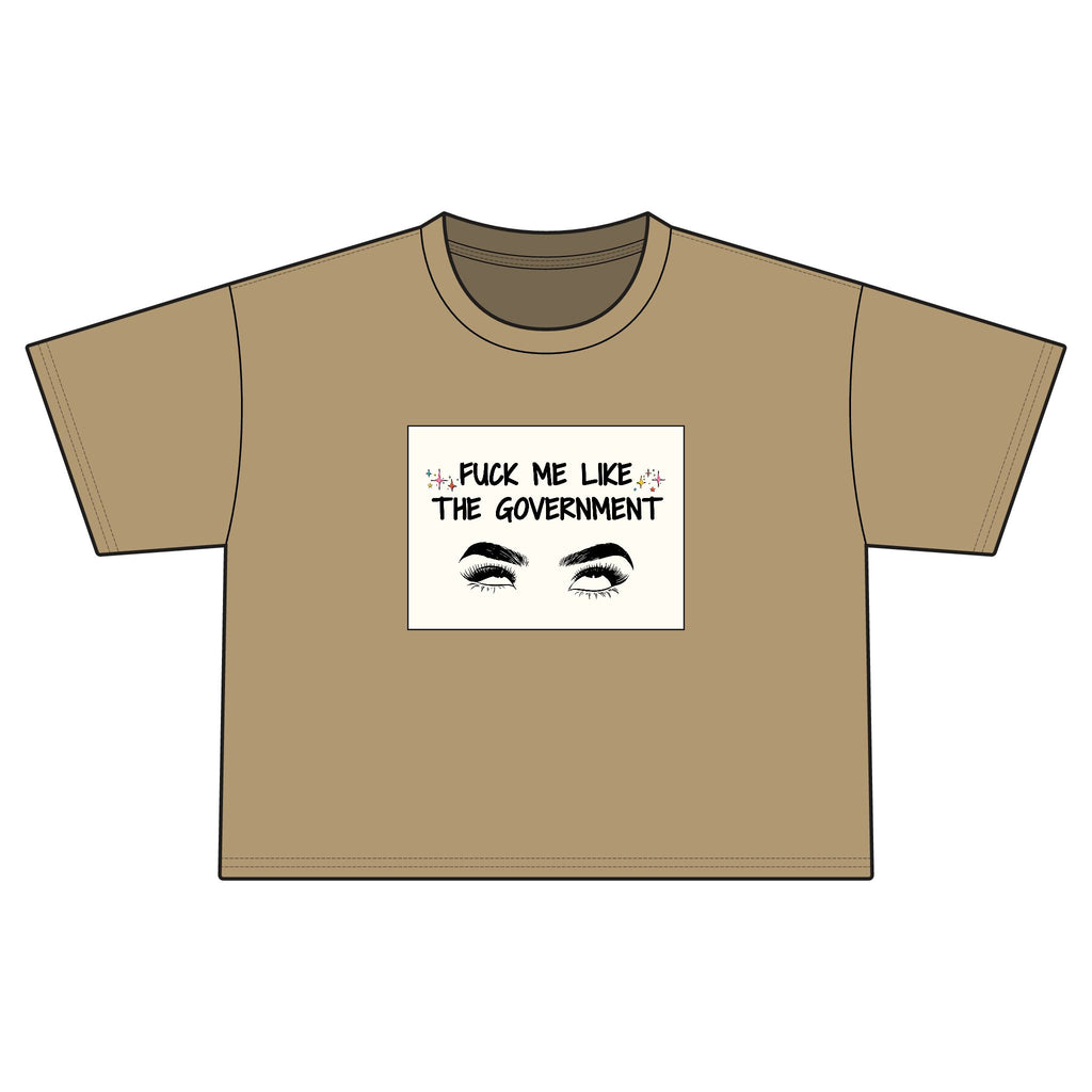 "Fuck Me Like The Government"Statement Crop Top Tee