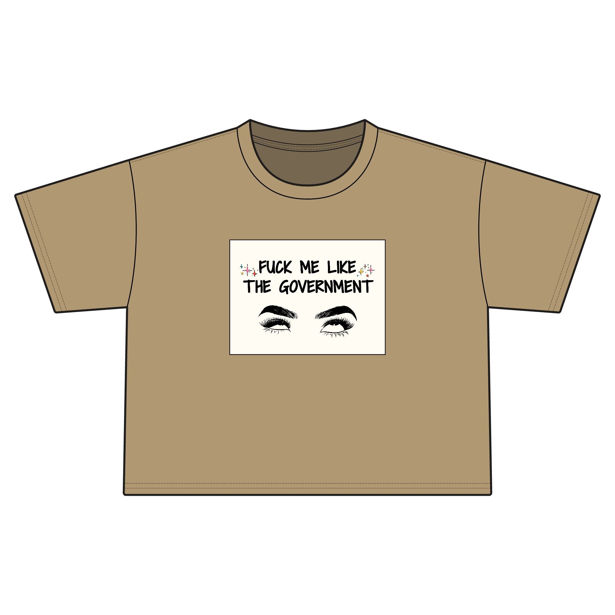 "Fuck Me Like The Government"Statement Crop Top Tee
