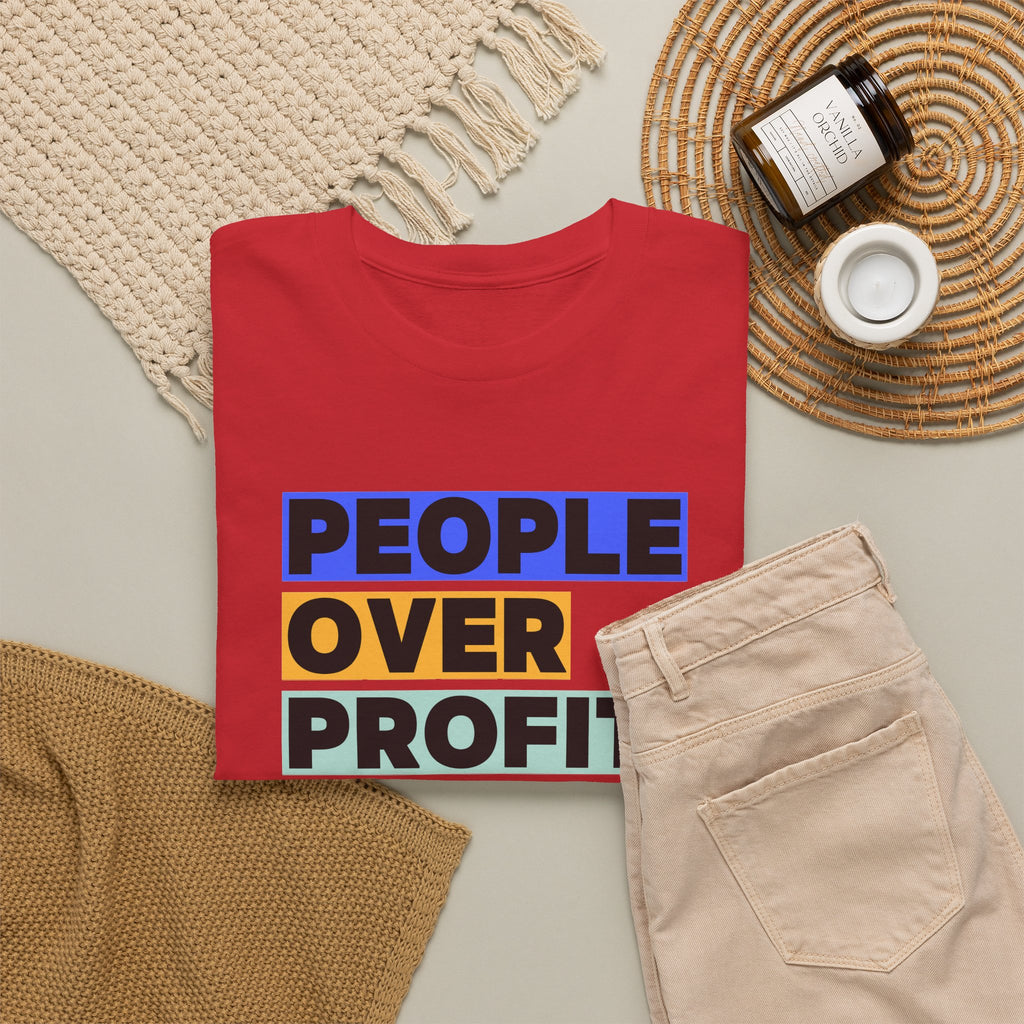 'People Over Profit'  Unisex Cotton T-Shirt