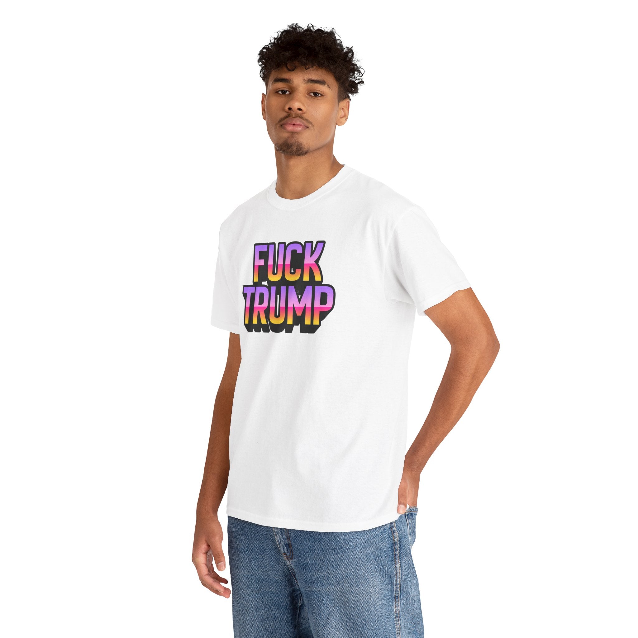 'FUCK TRUMP' Rainbow Graphic Unisex Cotton T-Shirt