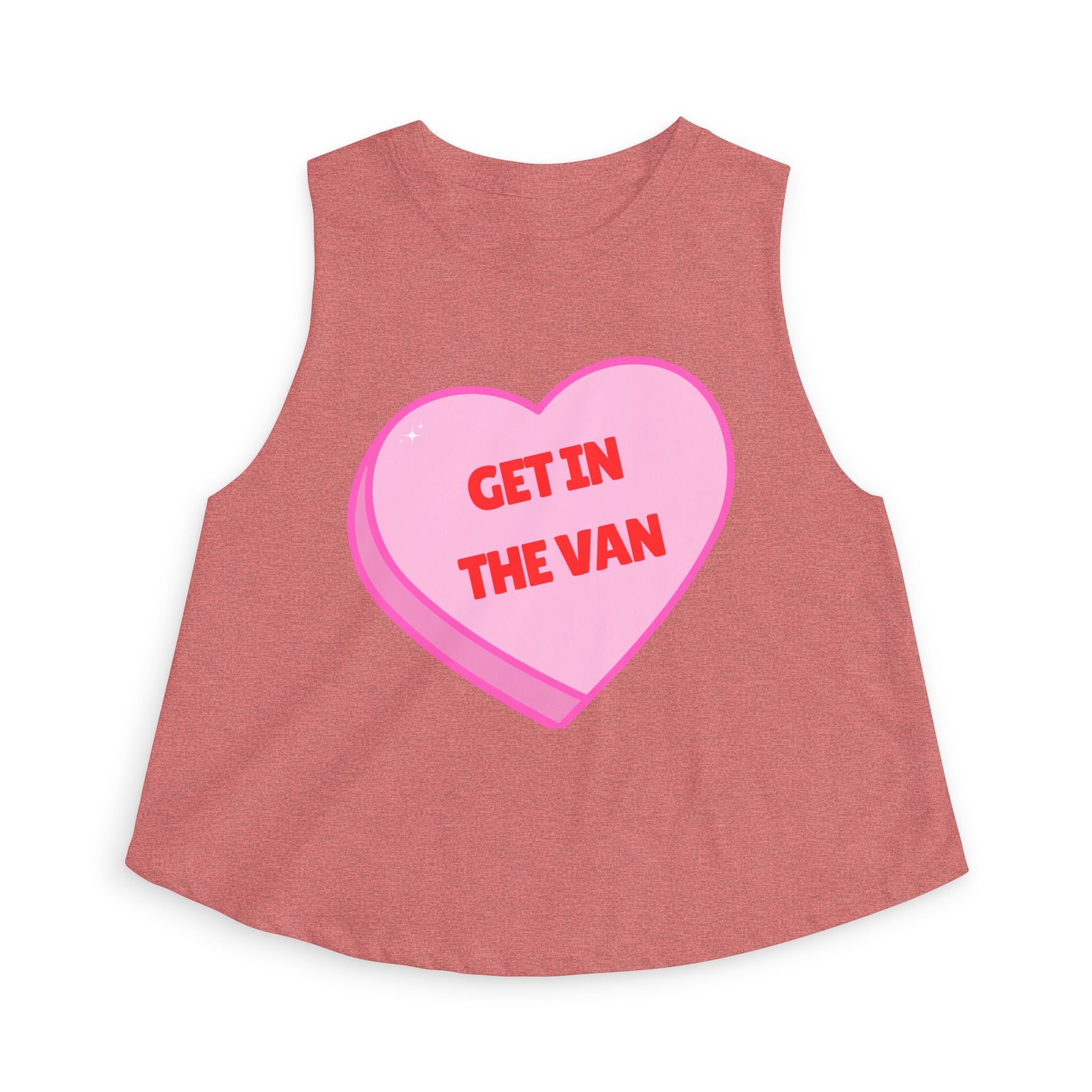 'Get in the Van' Pink Conversation Heart (Funny Adult Humor) Women's Crop Top