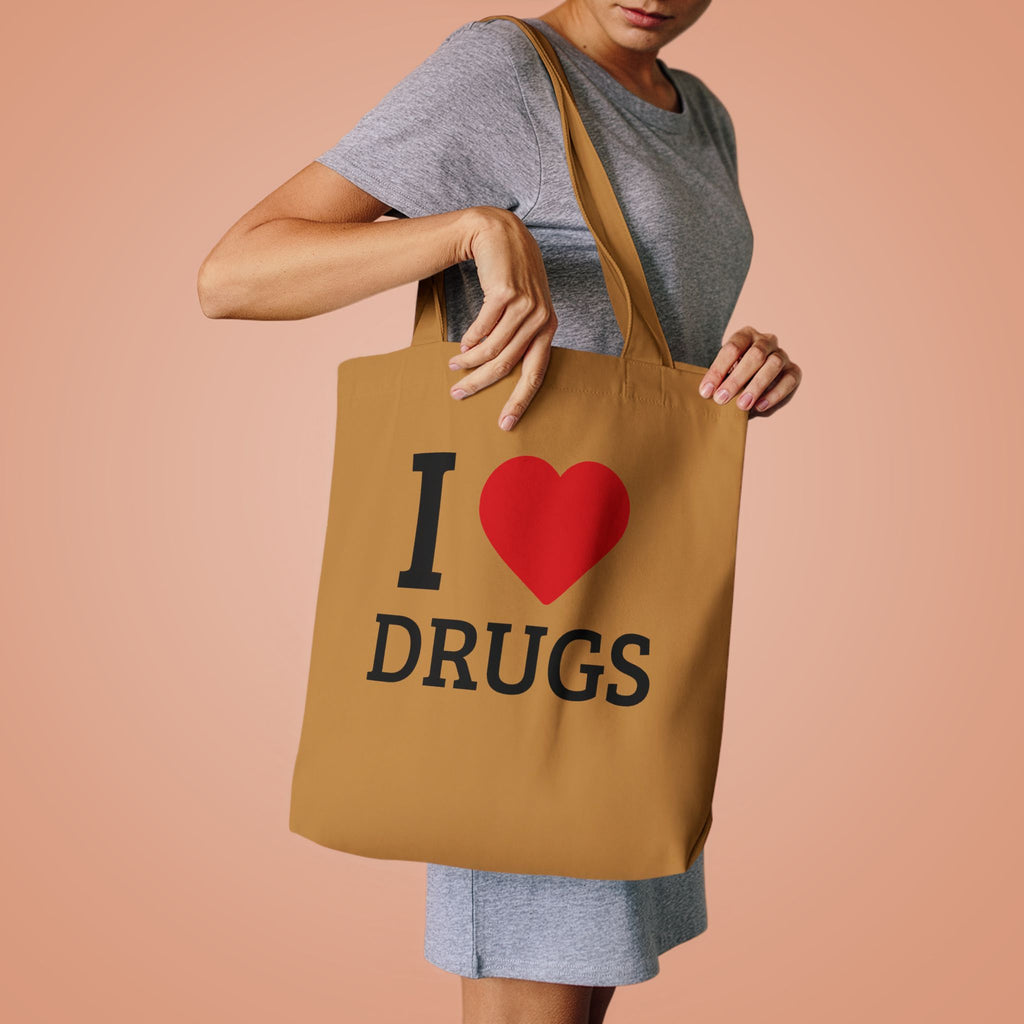'I HEART DRUGS' Cotton Canvas Tote Bag
