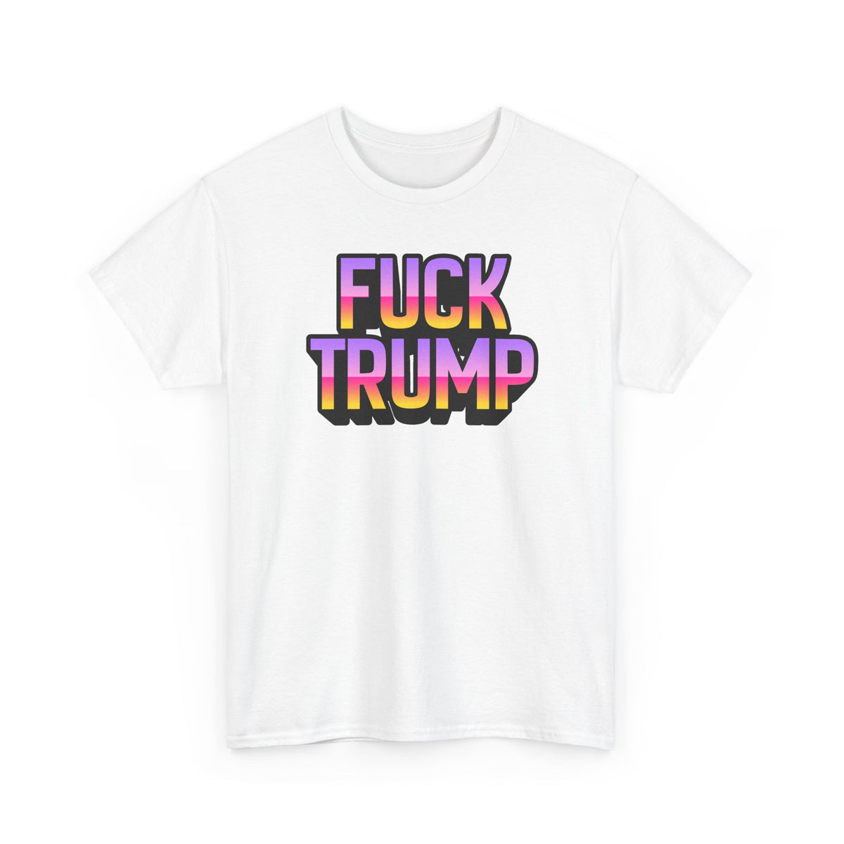 Anti TRUMP Rainbow Graphic Unisex Cotton T-Shirt