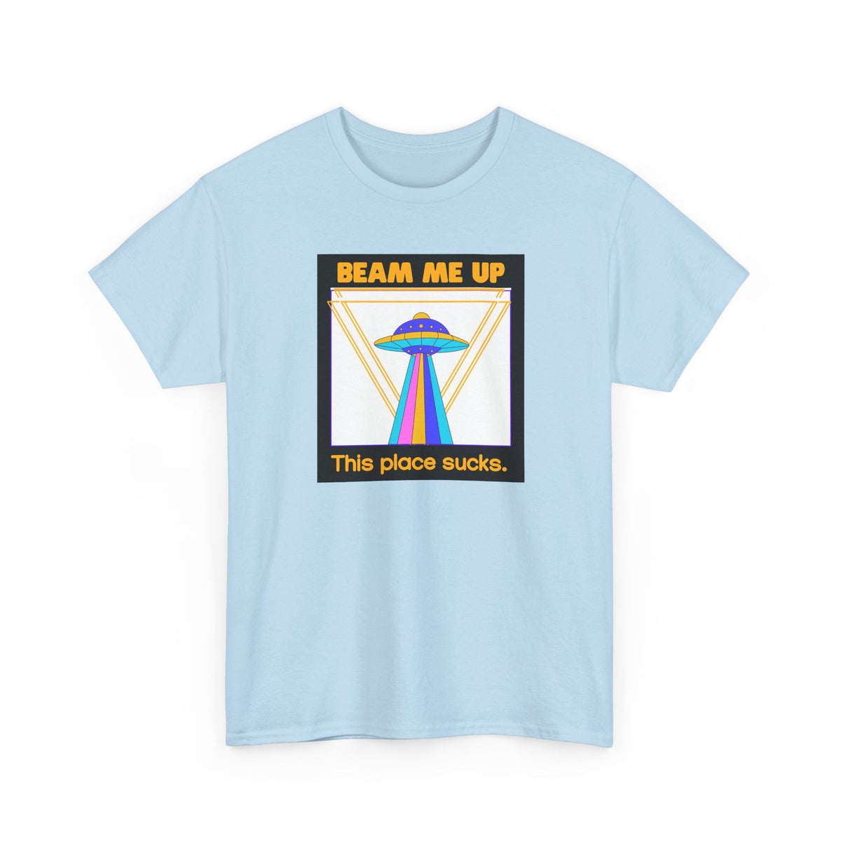 'Beam Me Up' Funny UFO Unisex Cotton T-Shirt