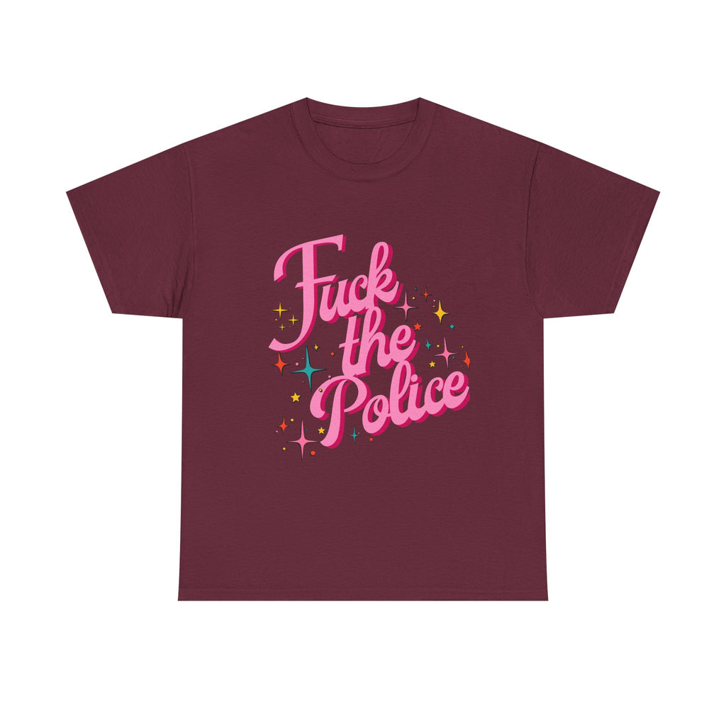 Fuck the Police Tee | Pink Retro MCM Script Protest Shirt