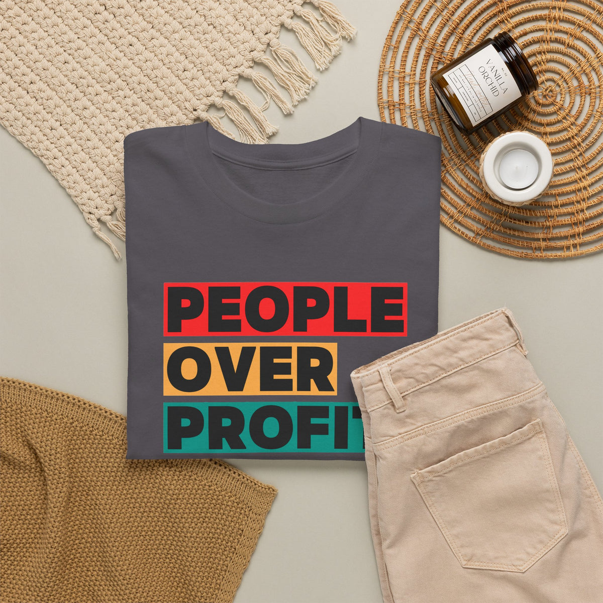 'People Over Profit'  Unisex Cotton T-Shirt