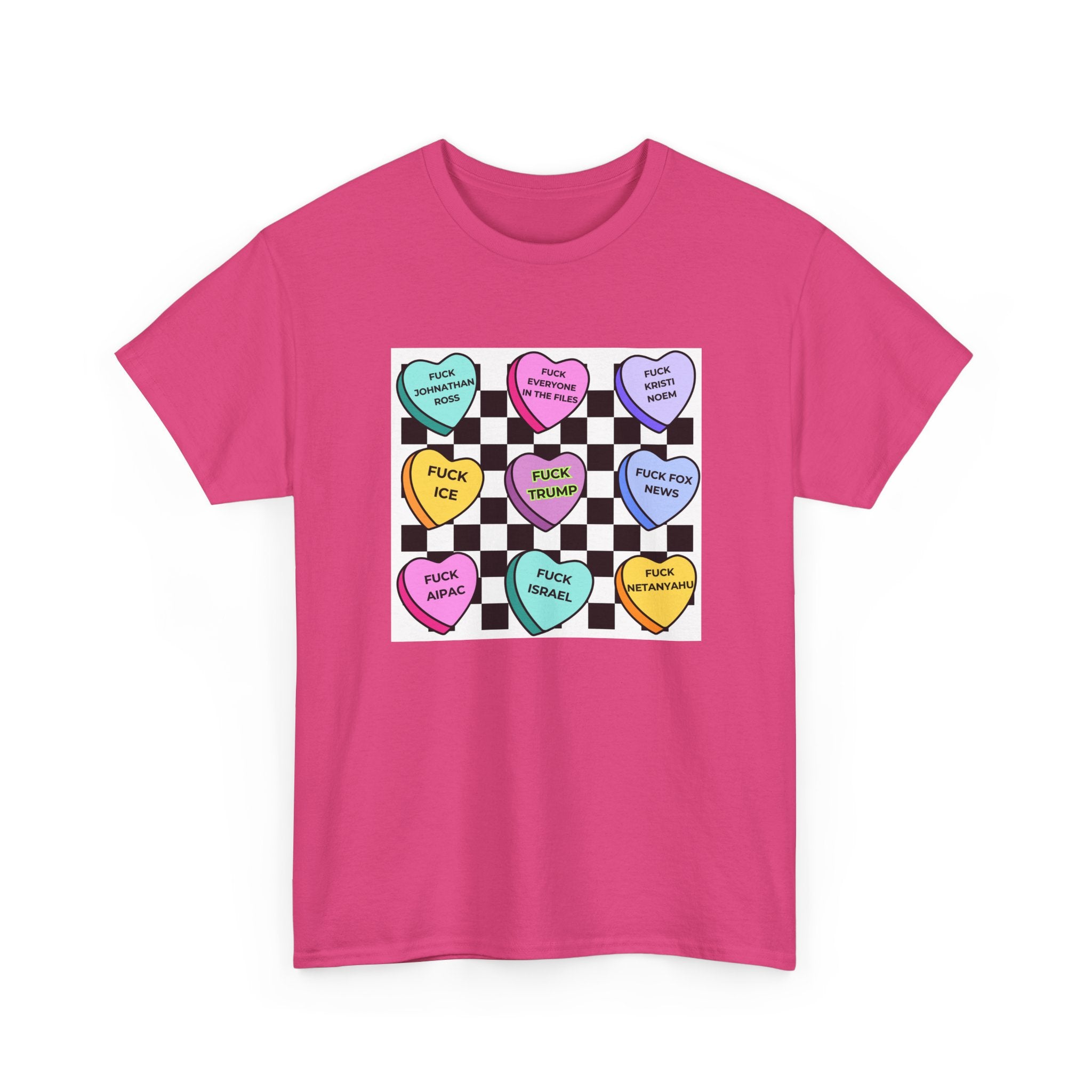 Political Conversation Heart Checkerboard Unisex CottonT-Shirt
