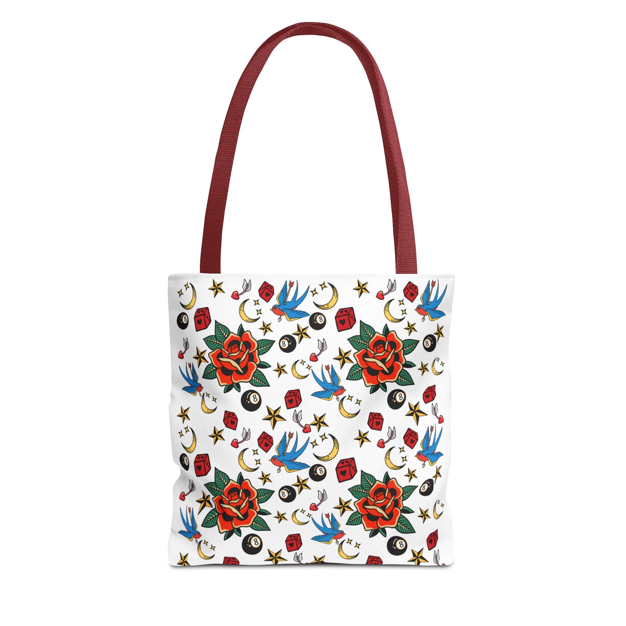 Vintage Tattoo Rose Pattern Tote Bag