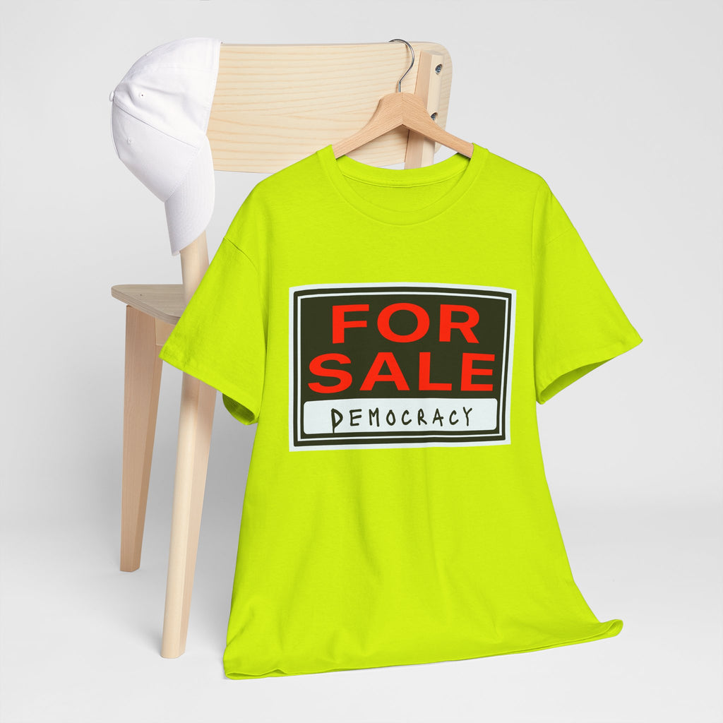 Democracy For Sale Graphic Tee — Funny Political Statement T-Shirt
