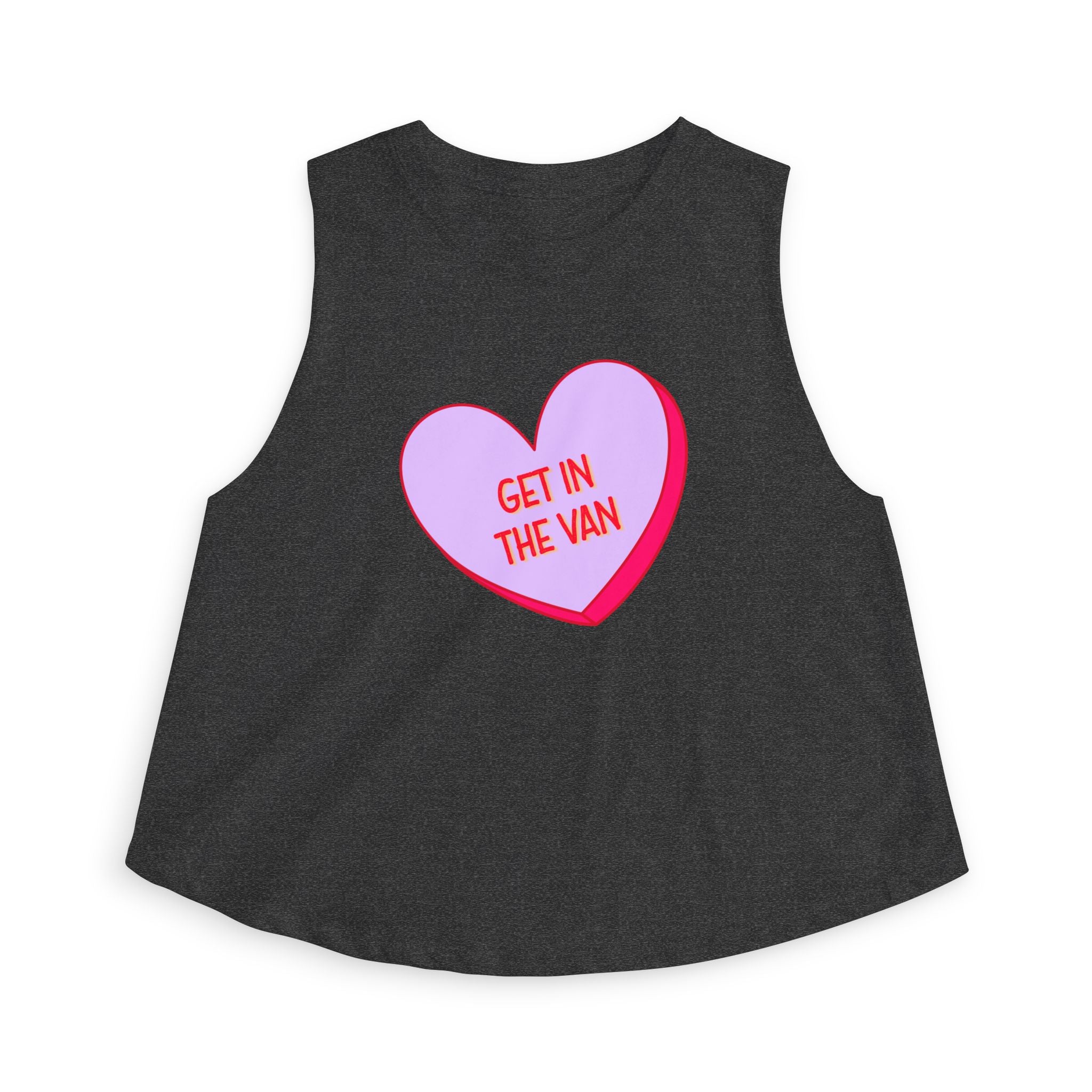 'Get in the Van' Pink Conversation Heart Women's Crop Top Tee