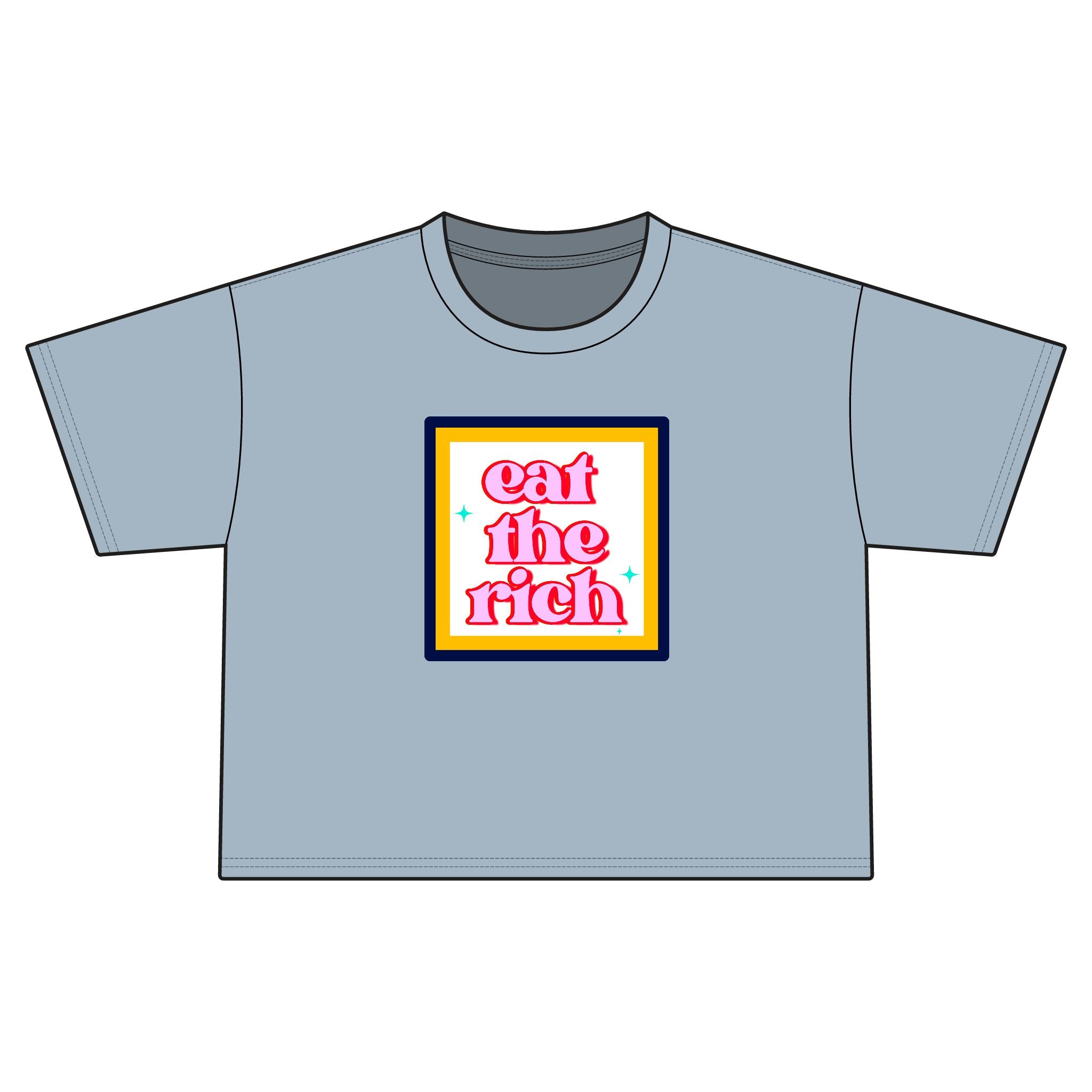 'Eat The Rich' Pink Graphic Protest Crop Top Tee