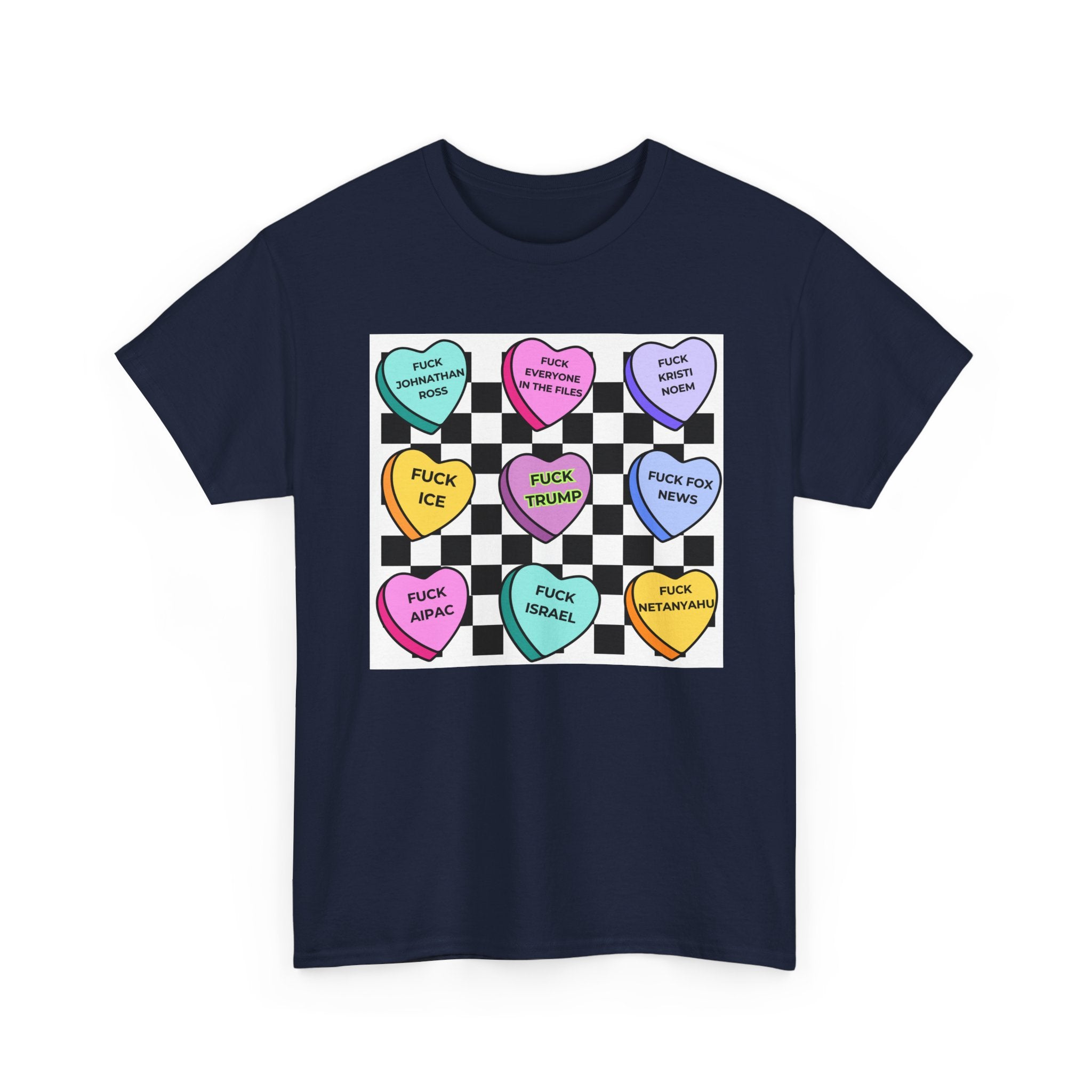 Political Conversation Heart Checkerboard Unisex CottonT-Shirt