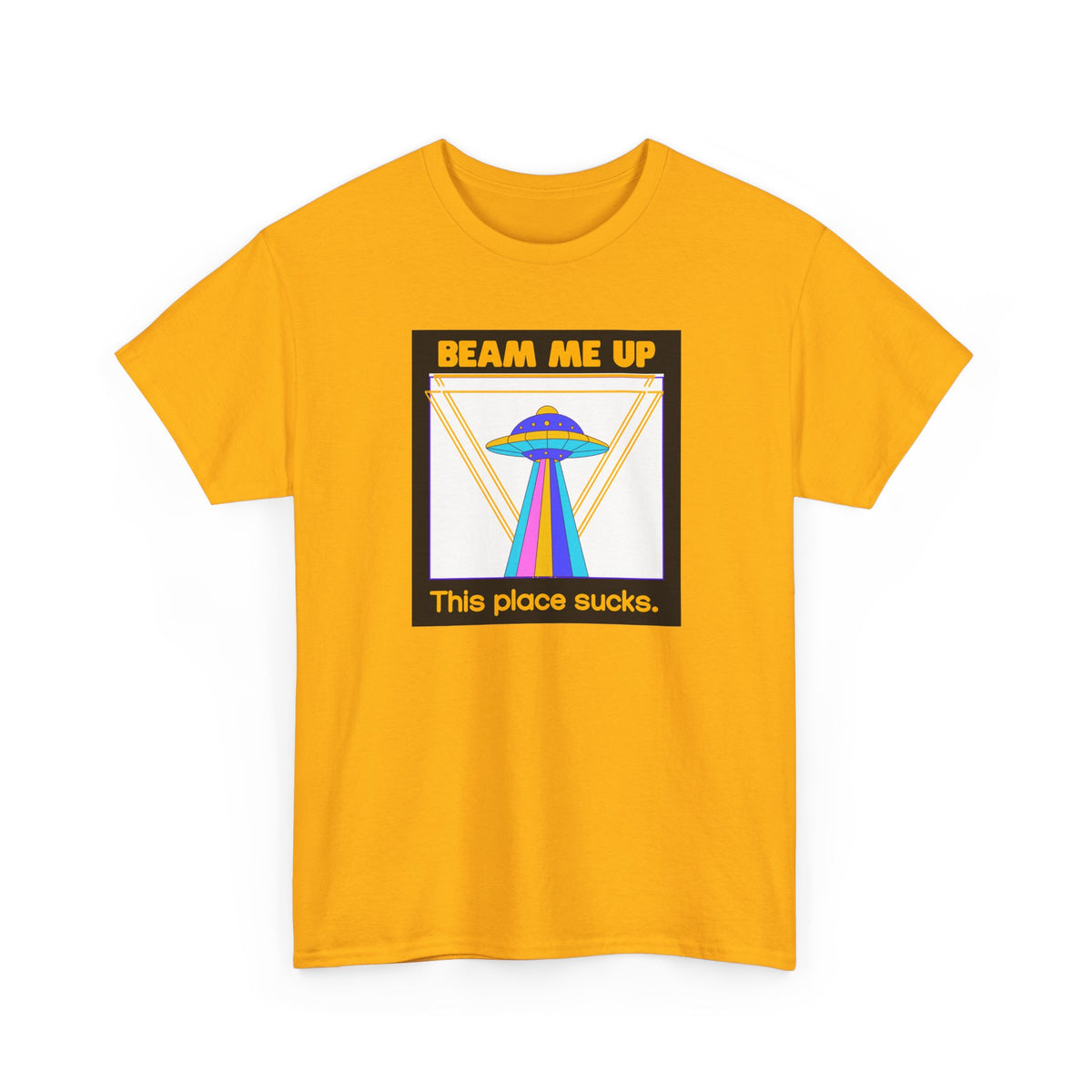 'Beam Me Up' Funny UFO Unisex Cotton T-Shirt