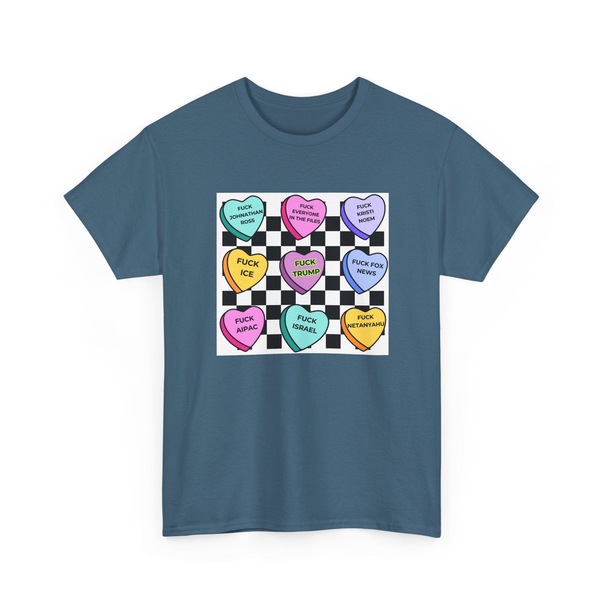 Political Conversation Heart Checkerboard Unisex CottonT-Shirt