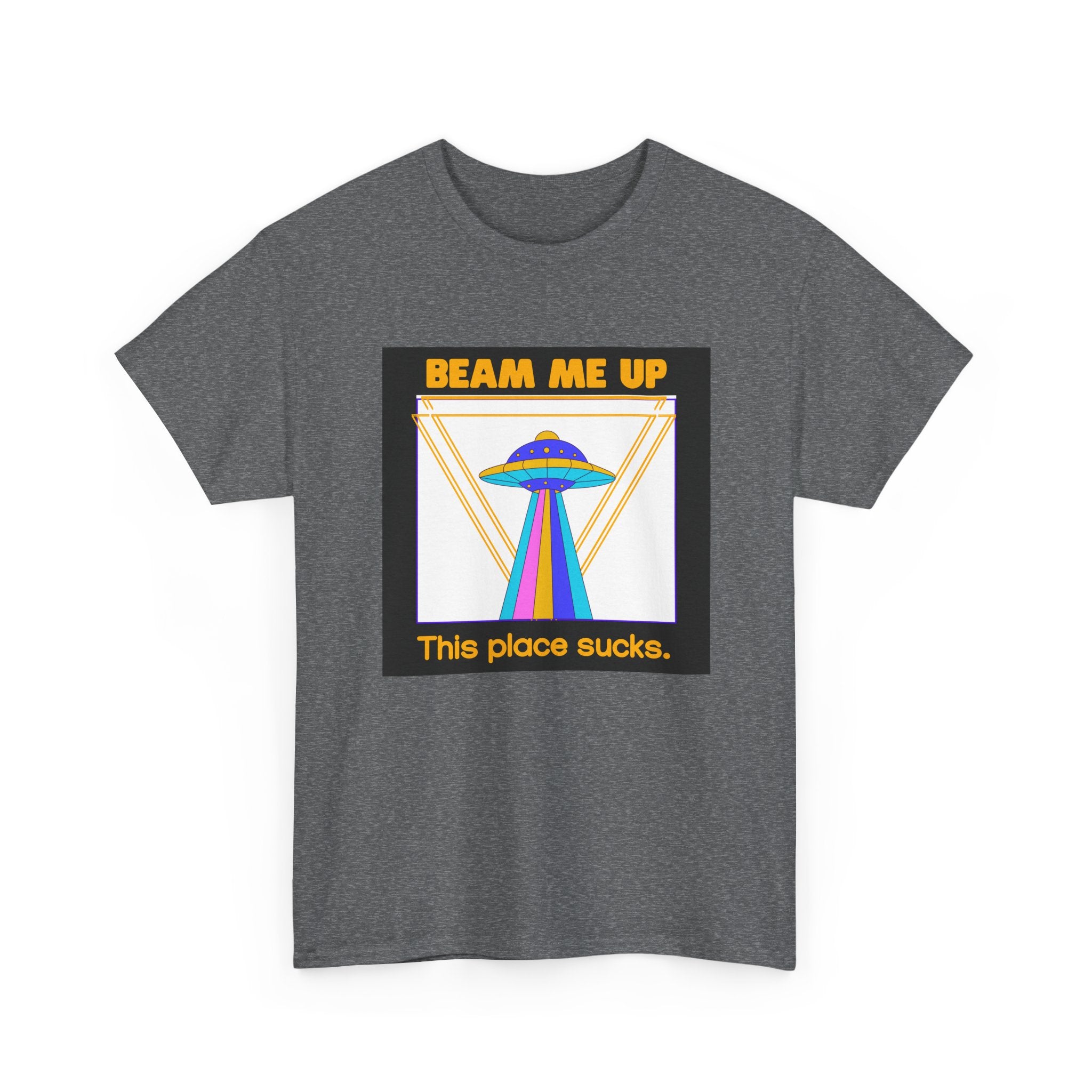 'Beam Me Up' Funny UFO Unisex Cotton T-Shirt