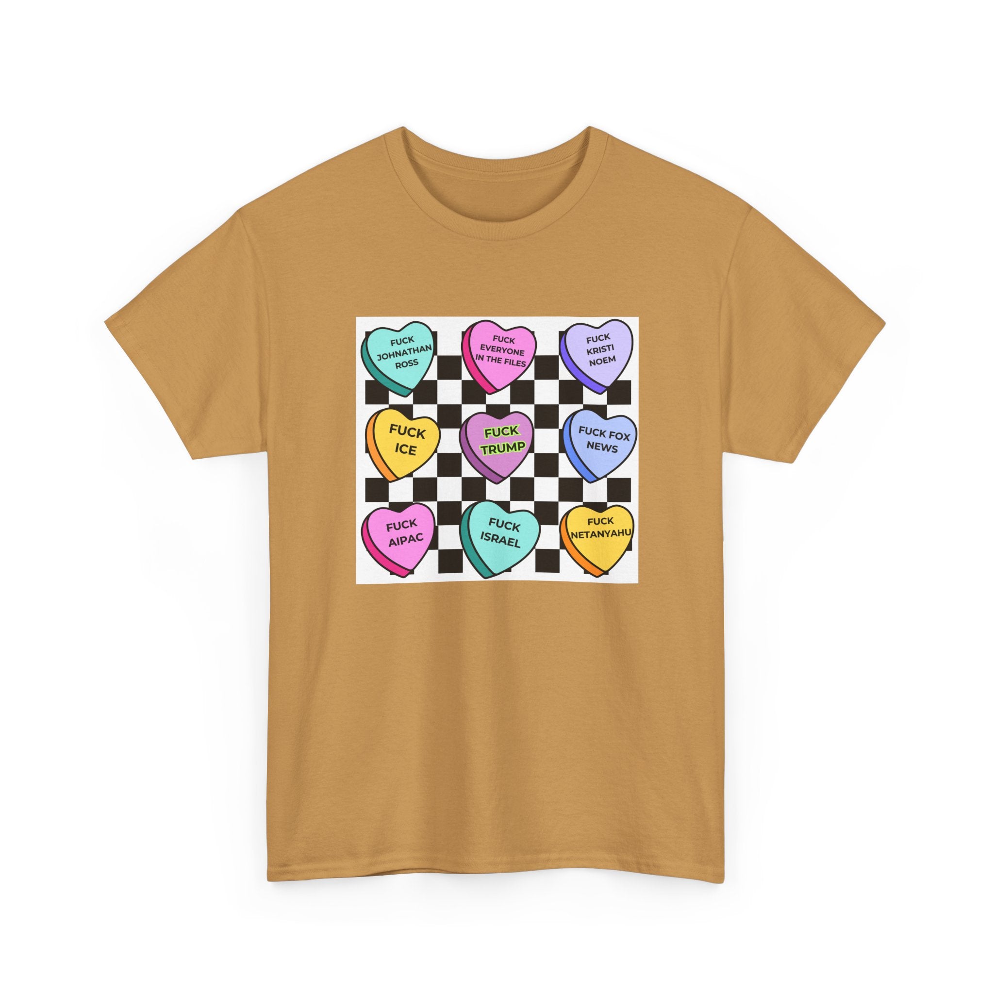 Political Conversation Heart Checkerboard Unisex CottonT-Shirt