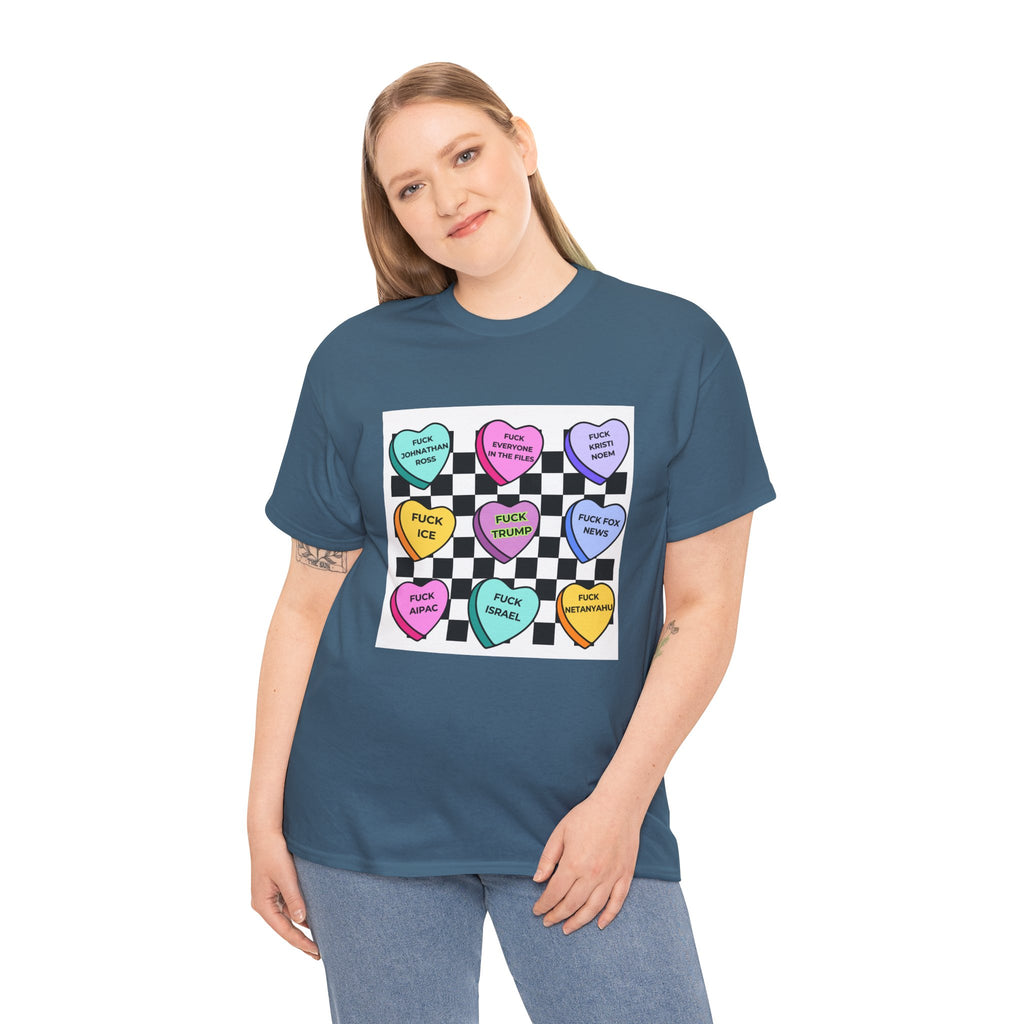 Political Conversation Hearts T-Shirt Social Justice Candy Heart Tee