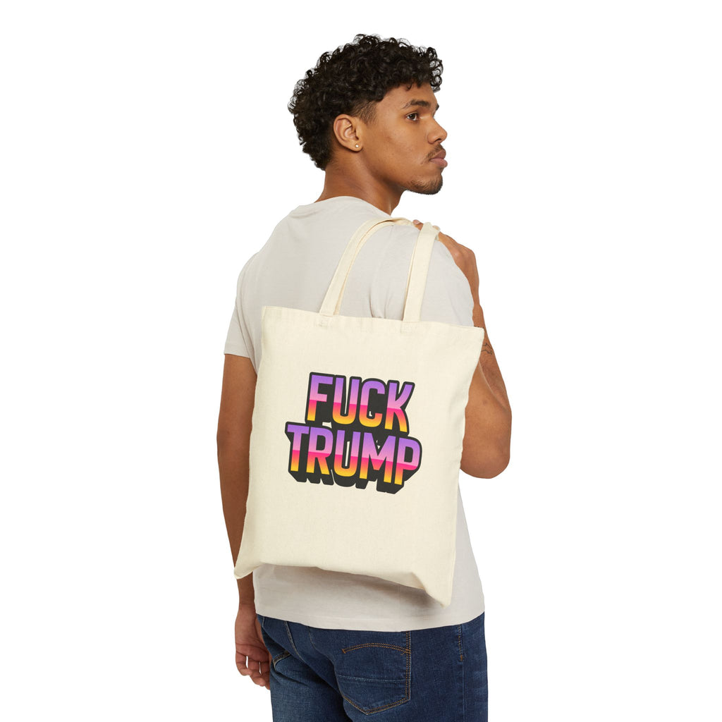 Anti TRUMP Graphic Canvas Tote Bag