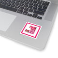 FUCK THE POLICE Pink Floral Roses Protest Design Square Sticker.